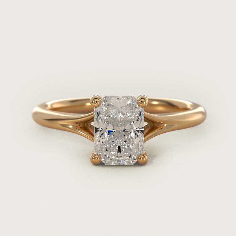 Petite Split Shank Solitaire in 14k Yellow Gold