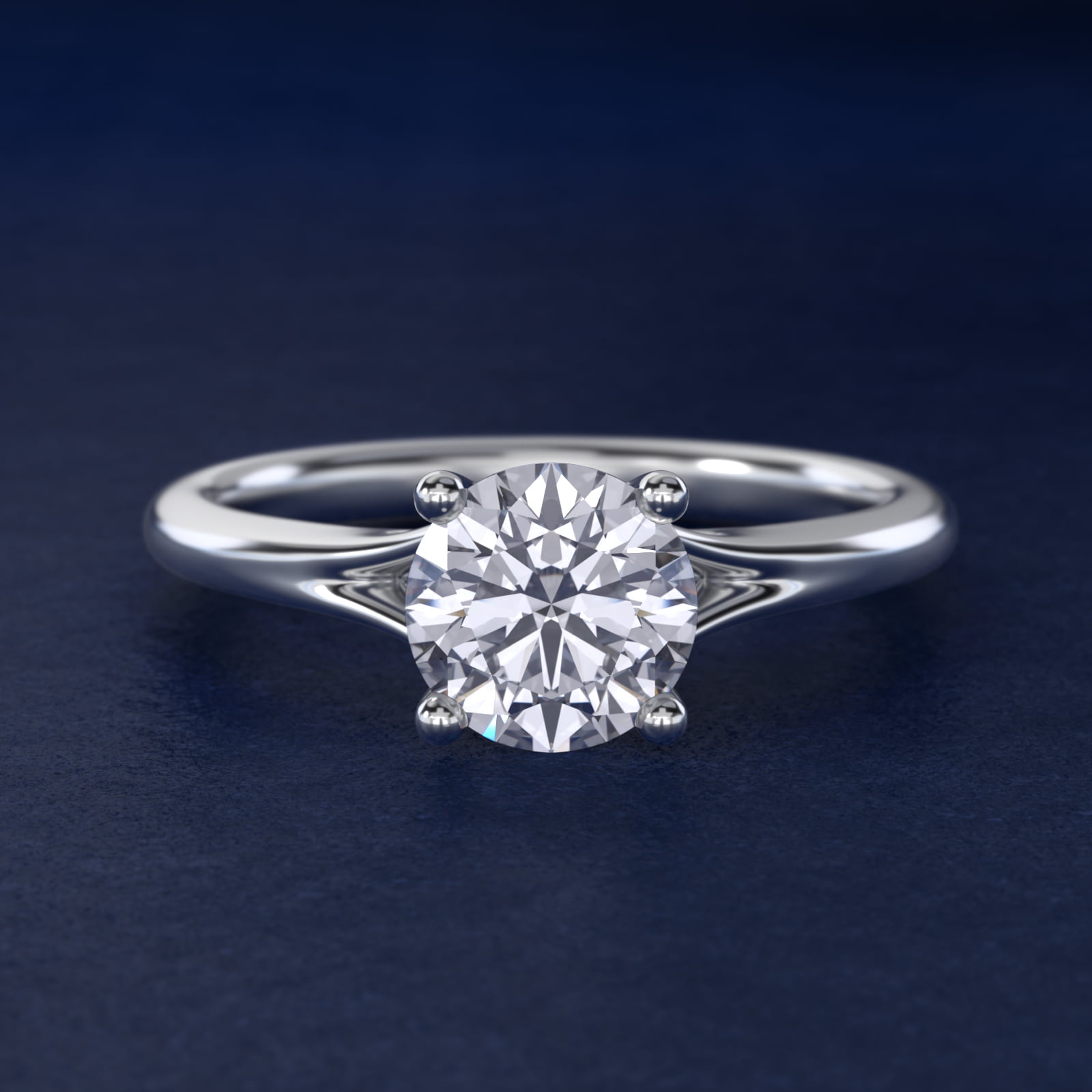 Petite Split Shank Solitaire in 18k White Gold