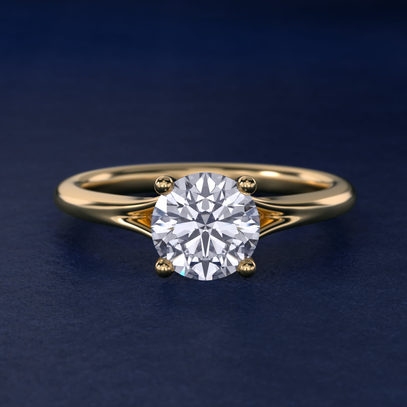 Petite Split Shank Solitaire in 14k Yellow Gold