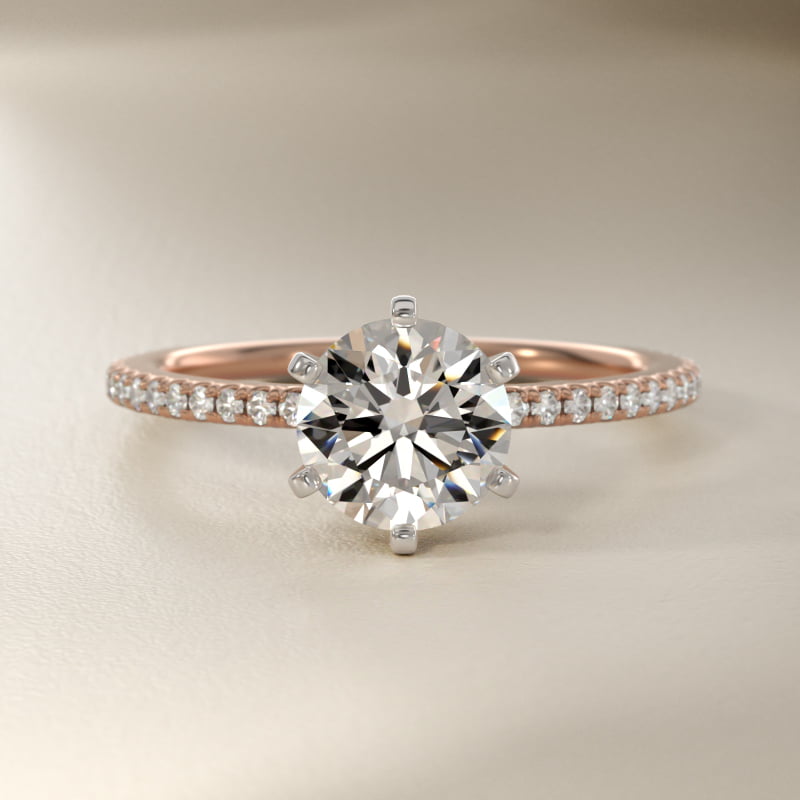 Eternal Riviera Lab-Grown Diamond Engagement Ring in 14k Rose Gold (1/6 ct. tw.)