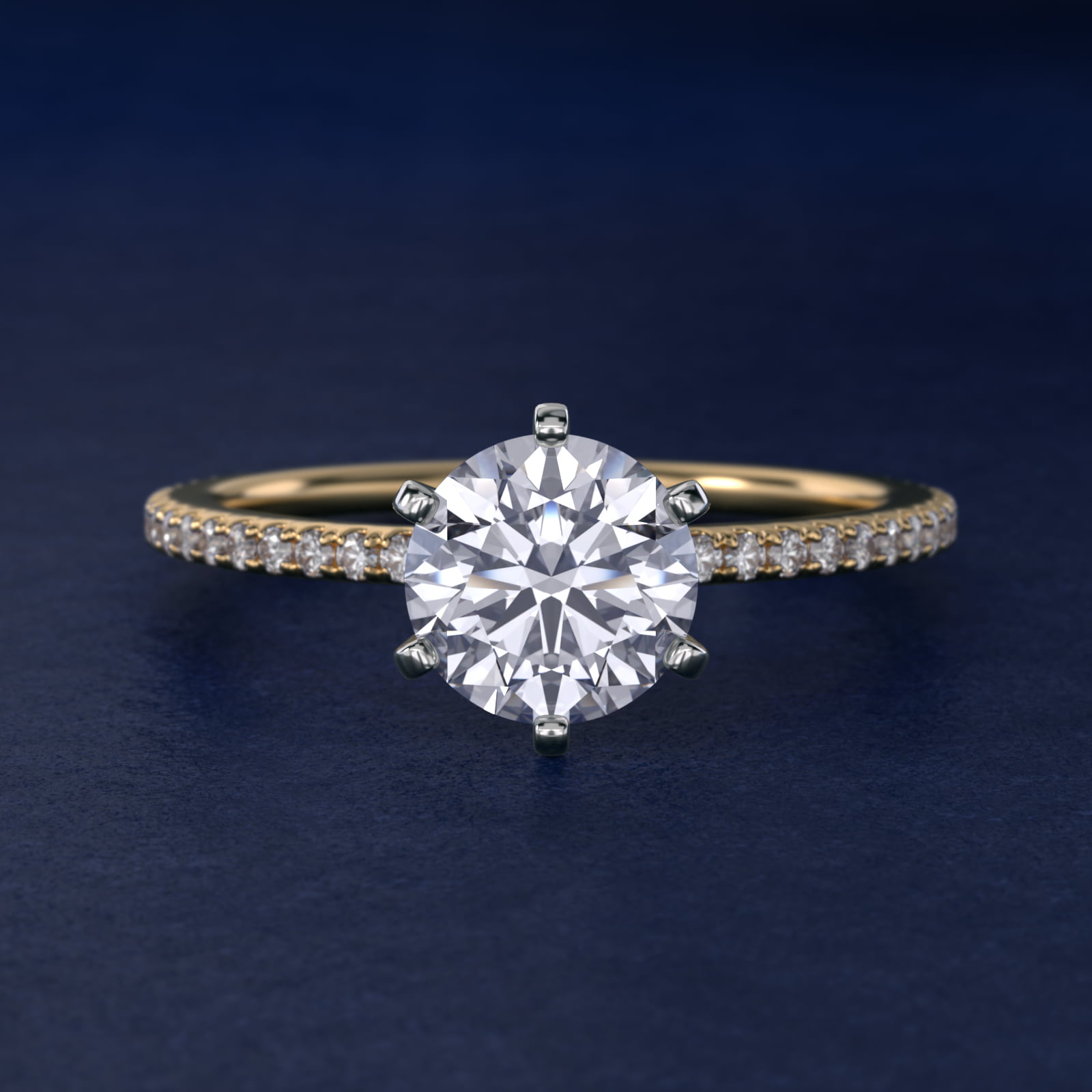 Eternal Riviera Lab-Grown Diamond Engagement Ring in 14K Yellow Gold (1/6 ct. tw.)