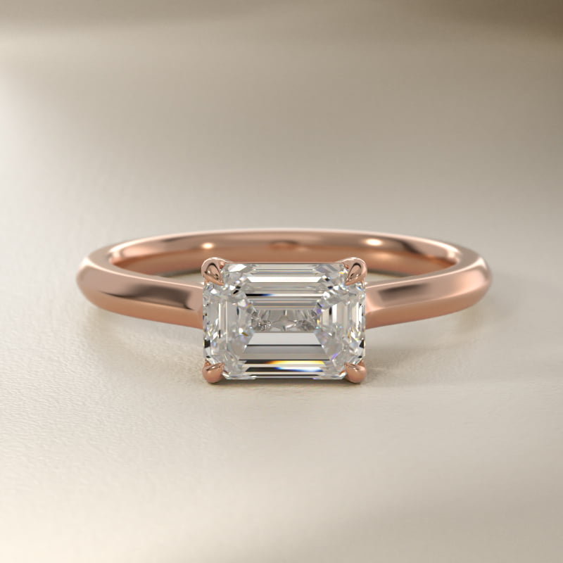 East West Solitaire in 14k Rose Gold