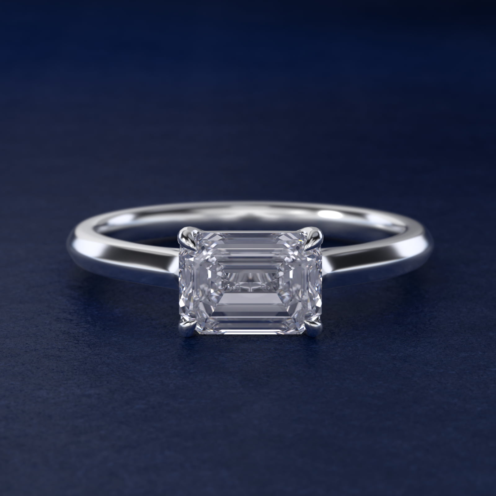 East West Solitaire in 14k White Gold