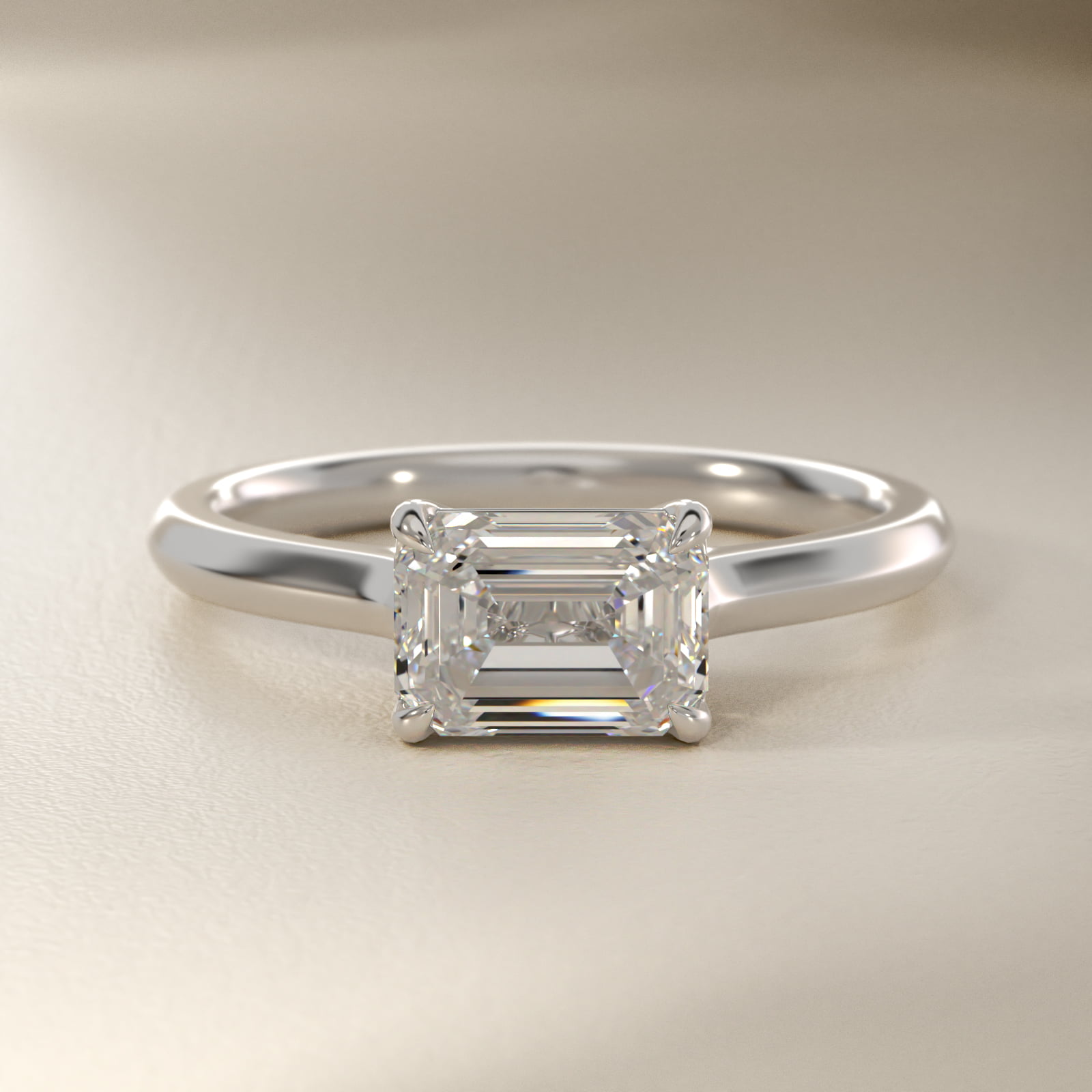 East West Solitaire in Platinum