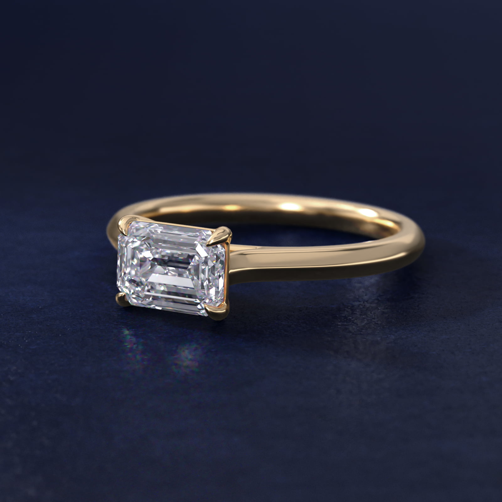 East West Solitaire in 14k Yellow Gold