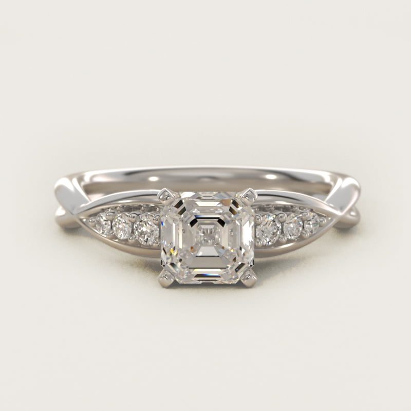 Delicate Twist Petite Diamond Engagement Ring in 14k White Gold (1/10 ct. tw.)