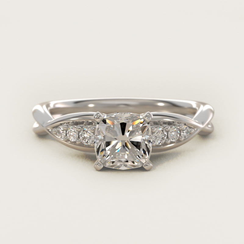 Delicate Twist Petite Diamond Engagement Ring in 14k White Gold (1/10 ct. tw.)