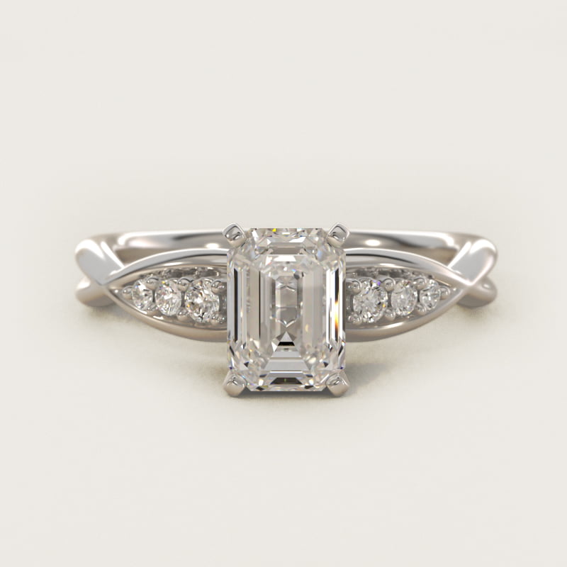 Delicate Twist Petite Diamond Engagement Ring in 14k White Gold (1/10 ct. tw.)