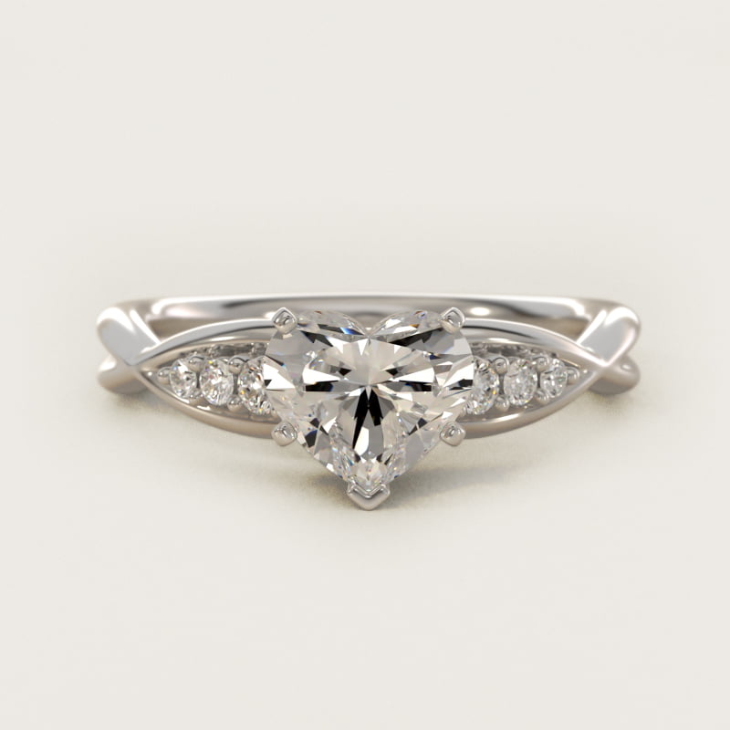 Delicate Twist Petite Diamond Engagement Ring in 14k White Gold (1/10 ct. tw.)