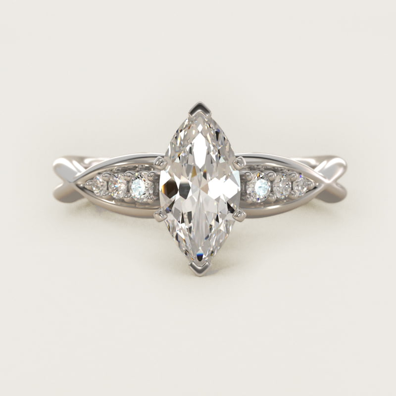 Delicate Twist Petite Diamond Engagement Ring in 14k White Gold (1/10 ct. tw.)