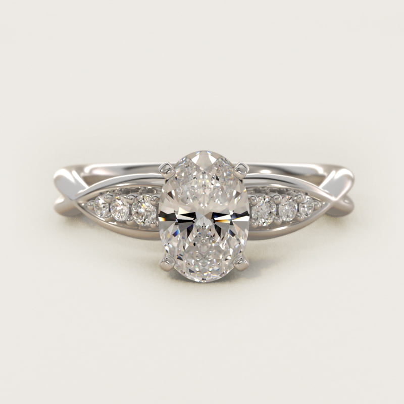 Delicate Twist Petite Diamond Engagement Ring in 14k White Gold (1/10 ct. tw.)