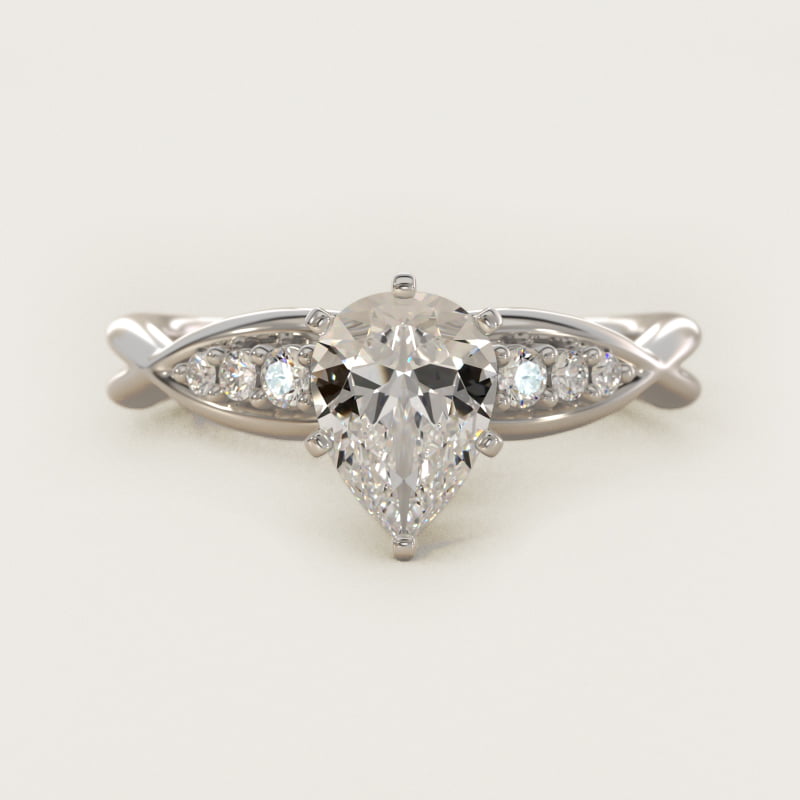 Delicate Twist Petite Diamond Engagement Ring in 14k White Gold (1/10 ct. tw.)