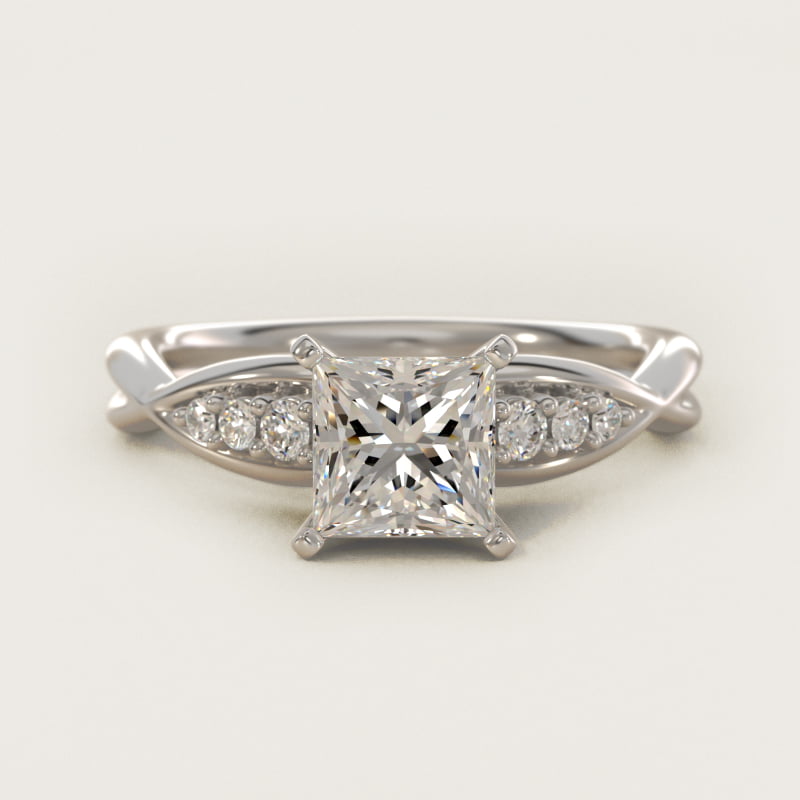 Delicate Twist Petite Diamond Engagement Ring in 14k White Gold (1/10 ct. tw.)