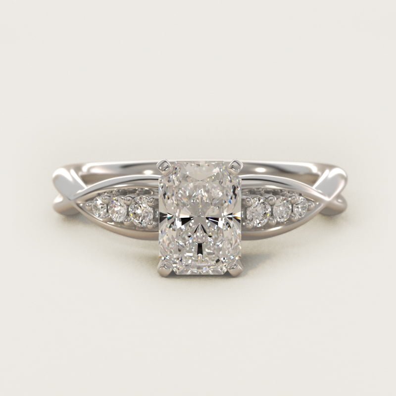 Delicate Twist Petite Diamond Engagement Ring in 14k White Gold (1/10 ct. tw.)