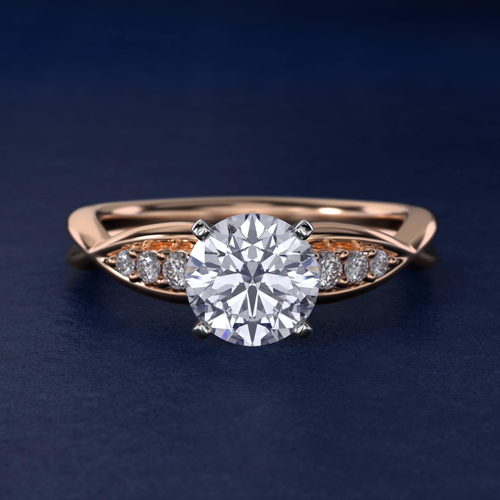 Delicate Twist Petite Diamond Engagement Ring in 14k Rose Gold (1/10 ct. tw.)
