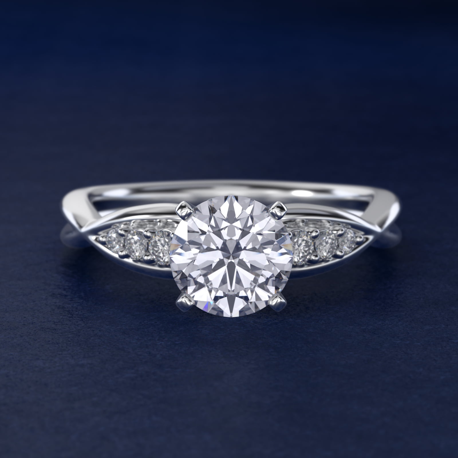 Delicate Twist Petite Diamond Engagement Ring in 14k White Gold (1/10 ct. tw.)