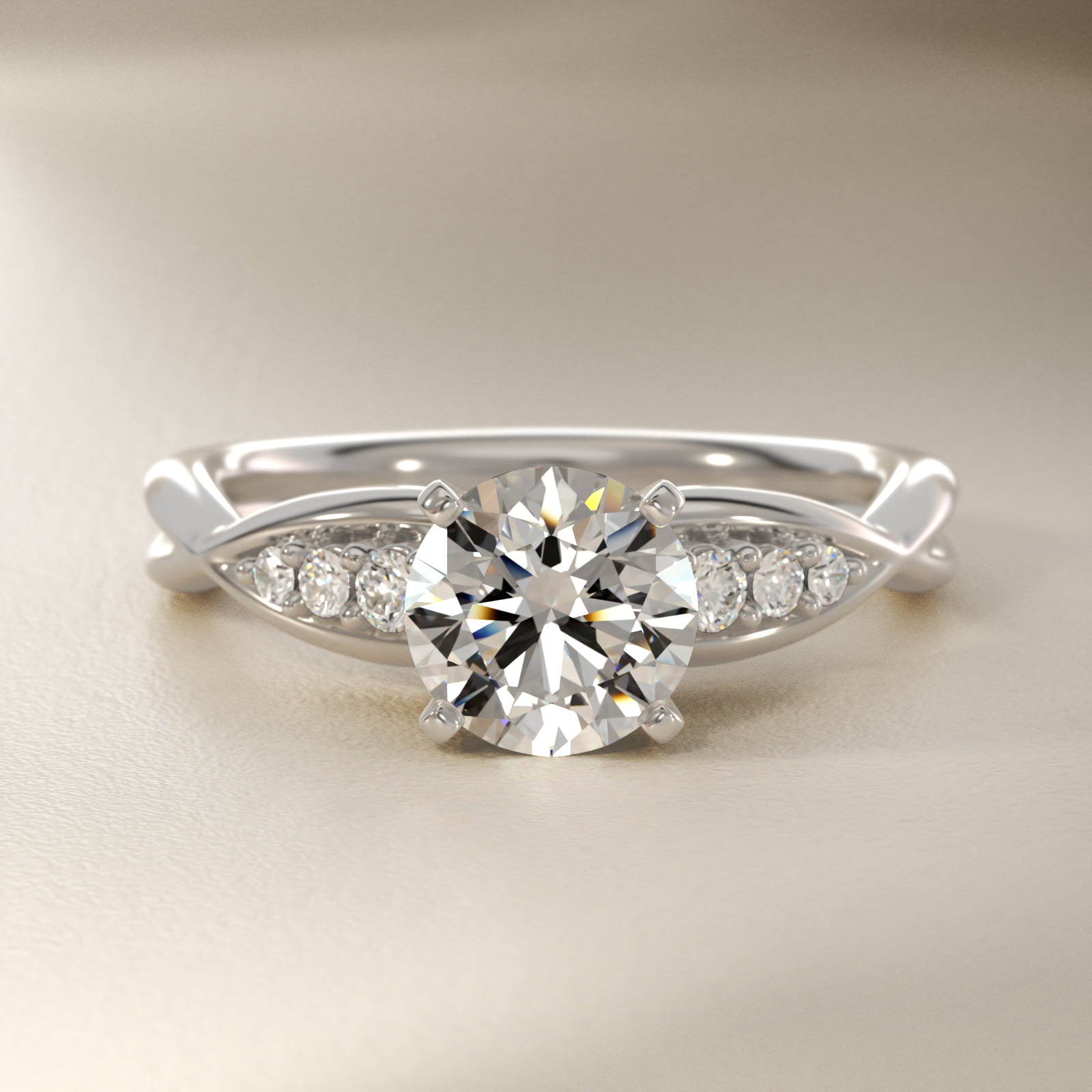 Delicate Twist Petite Diamond Engagement Ring in Platinum (1/10 ct. tw.)