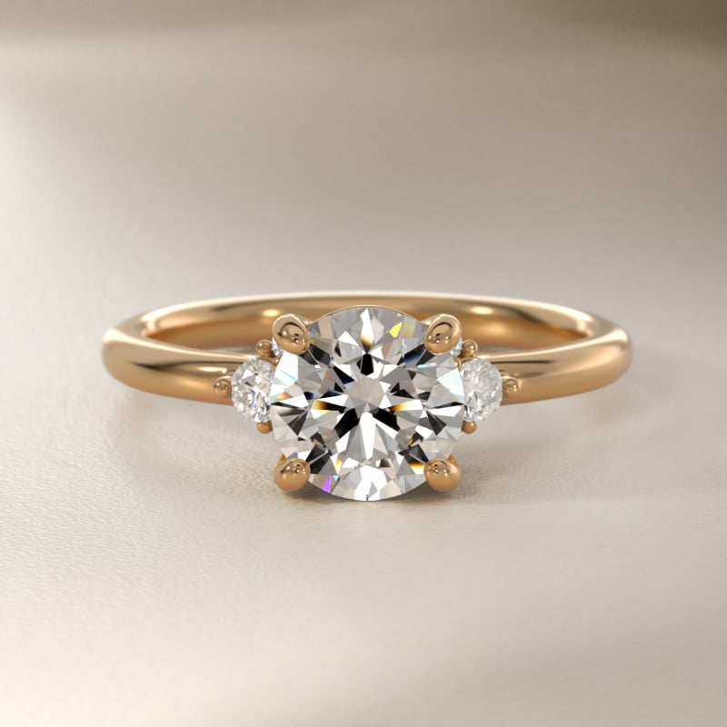 Petite Three Diamond Engagement Ring in 18k Yellow Gold (1/10 ct. tw.)