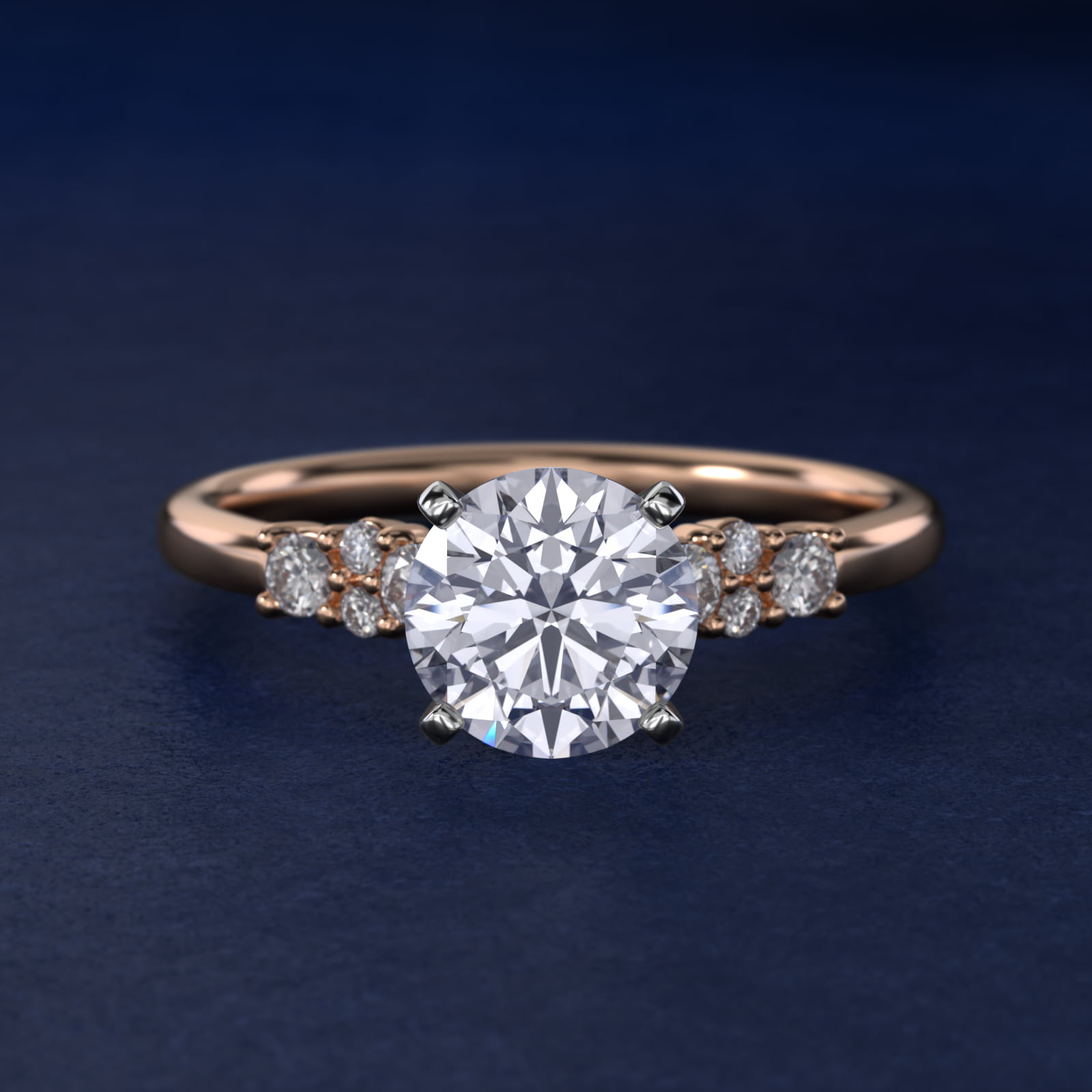 Petite Garland Diamond Engagement Ring in 14k Rose Gold (1/10 ct. tw.)