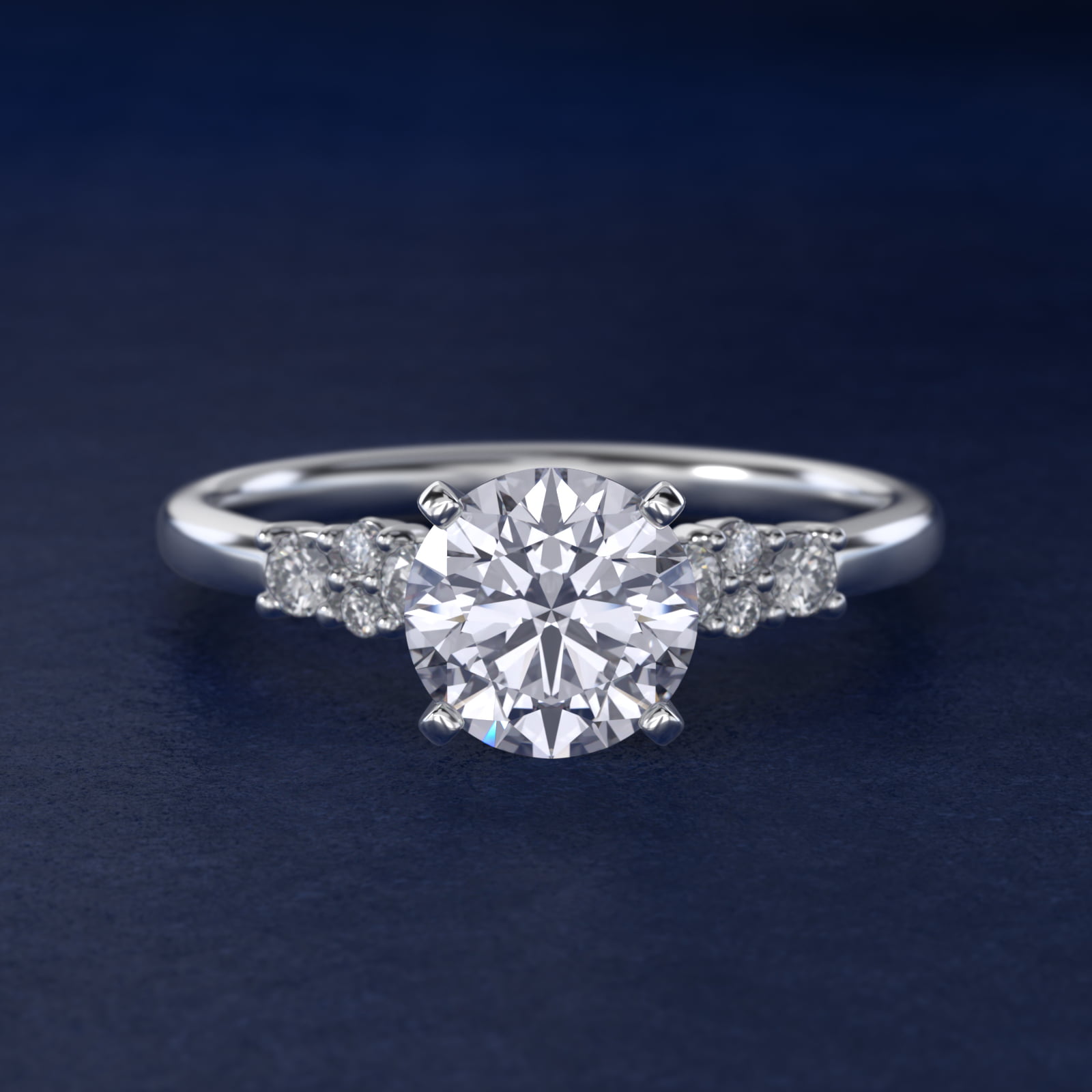Petite Garland Diamond Engagement Ring in 14k White Gold (1/10 ct. tw.)