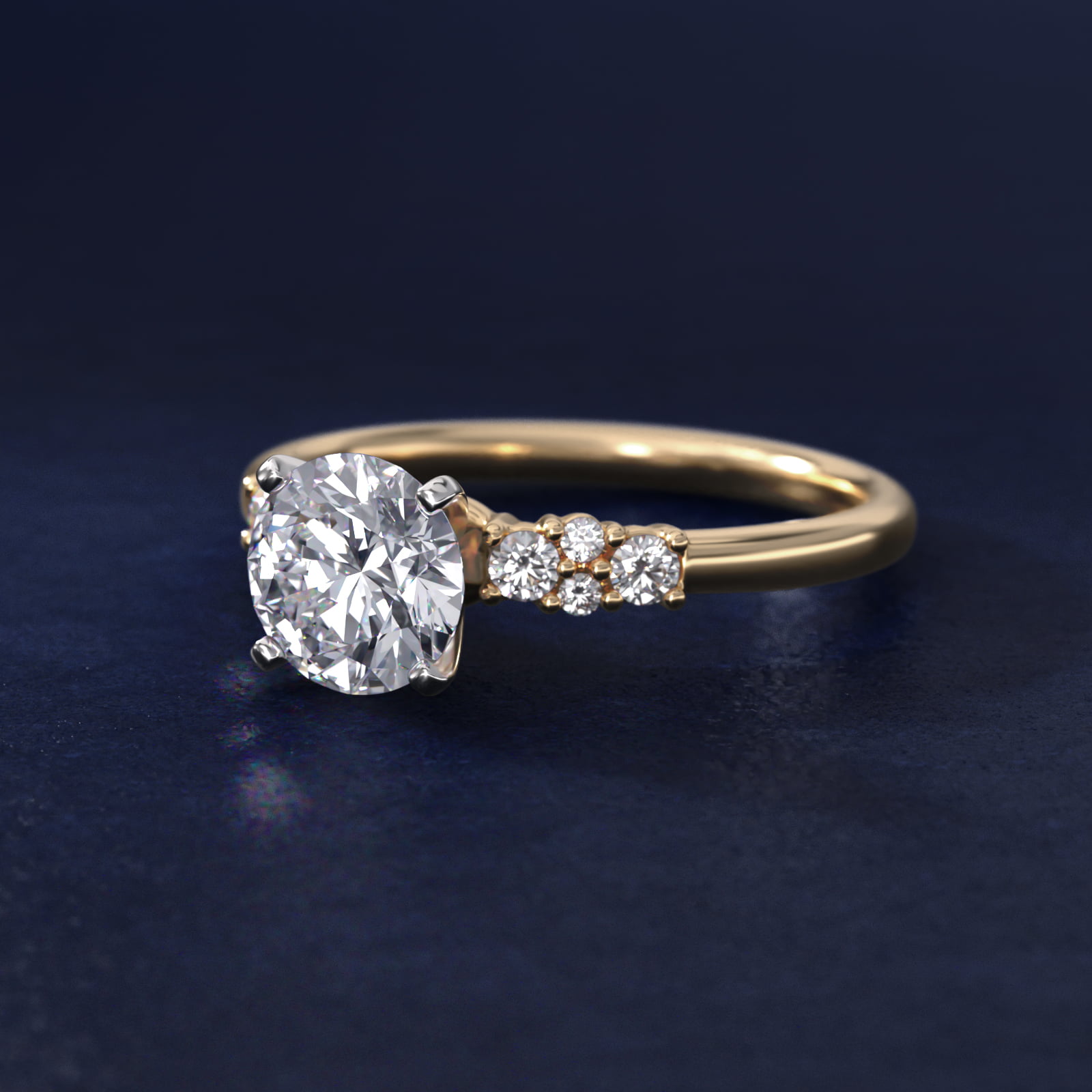 Petite Garland Diamond Engagement Ring in 18k Yellow Gold (1/10 ct. tw.)