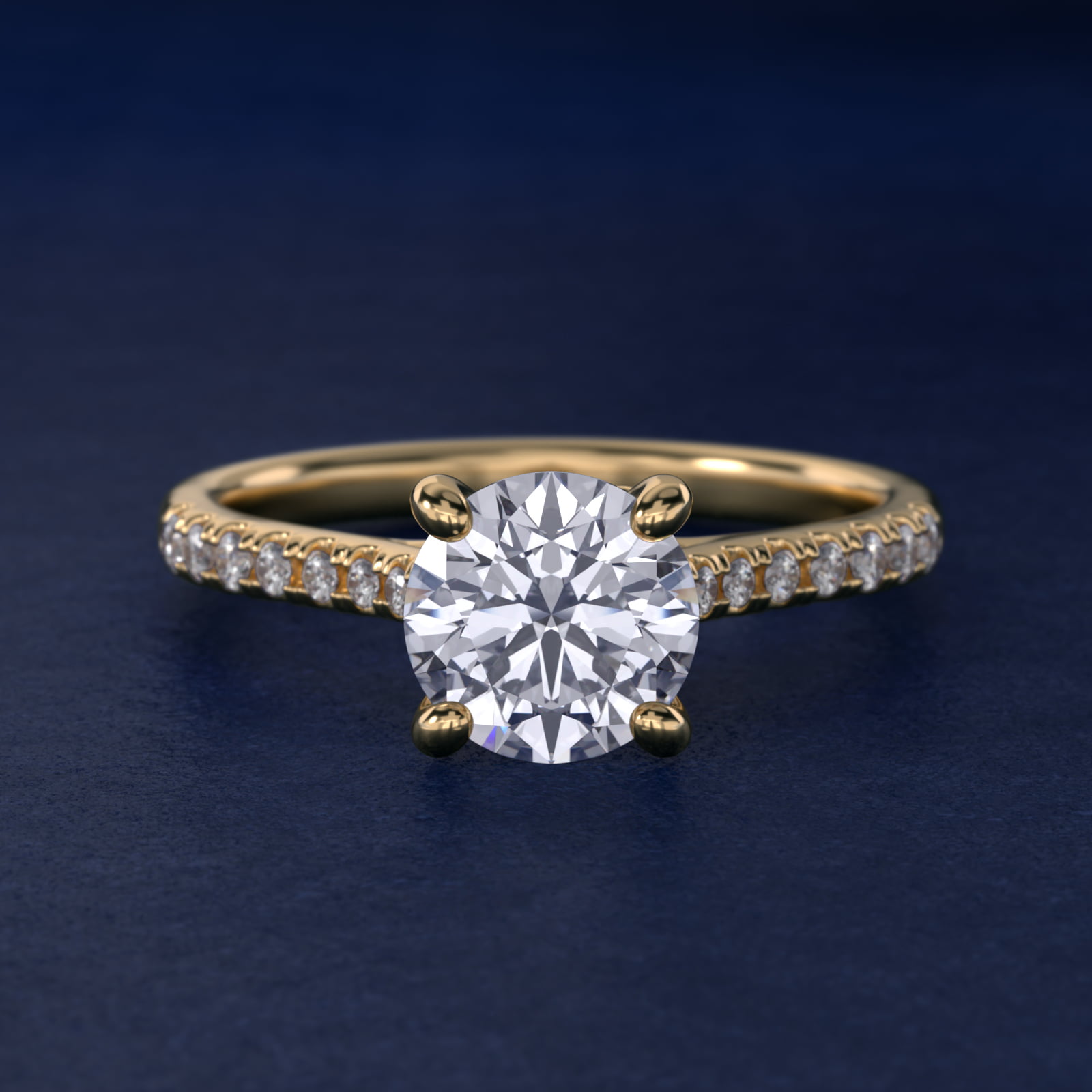 Petite Petal Diamond Engagement Ring in 18k Yellow Gold (1/10 ct. tw.)