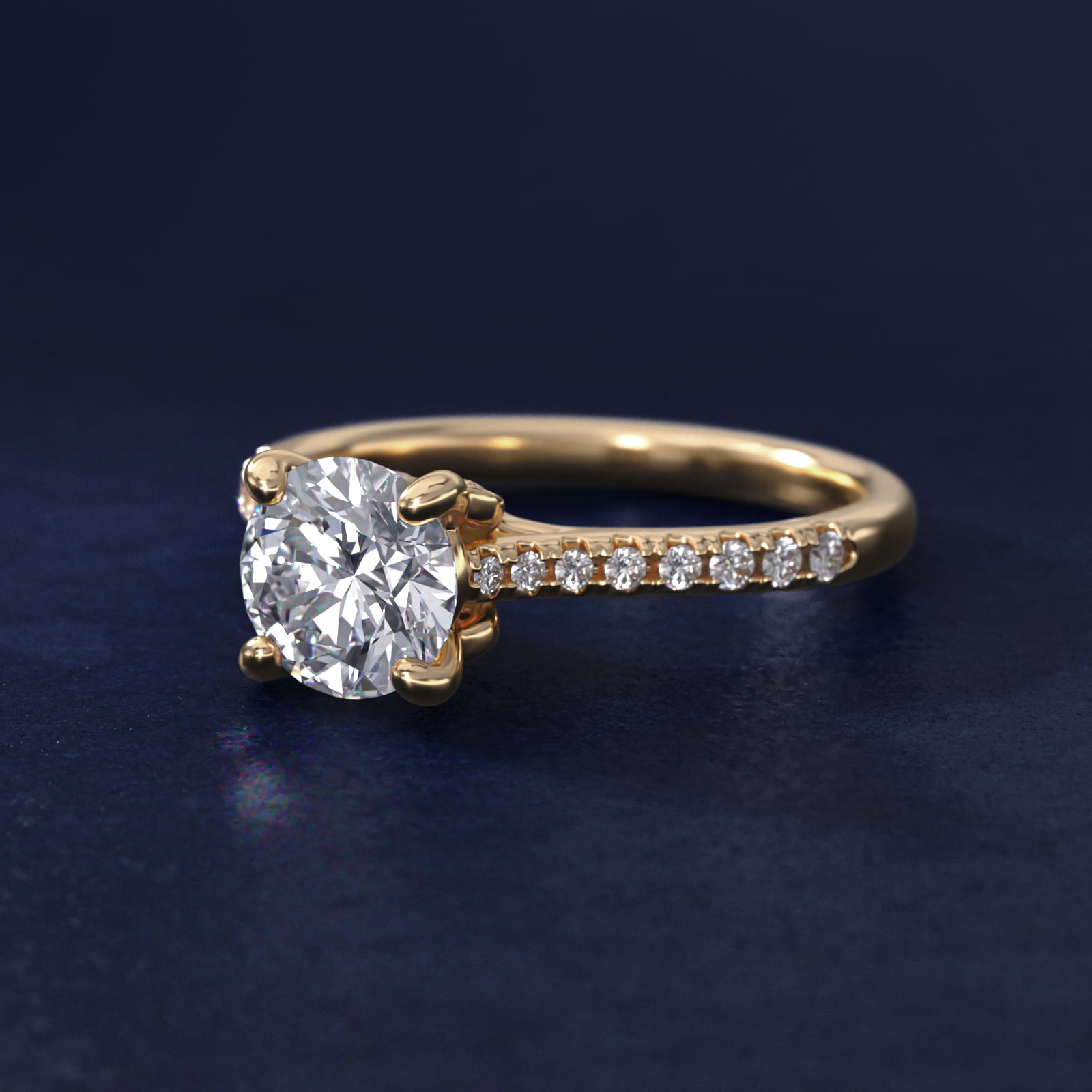 Petite Petal Diamond Engagement Ring in 14k Yellow Gold (1/10 ct. tw.)