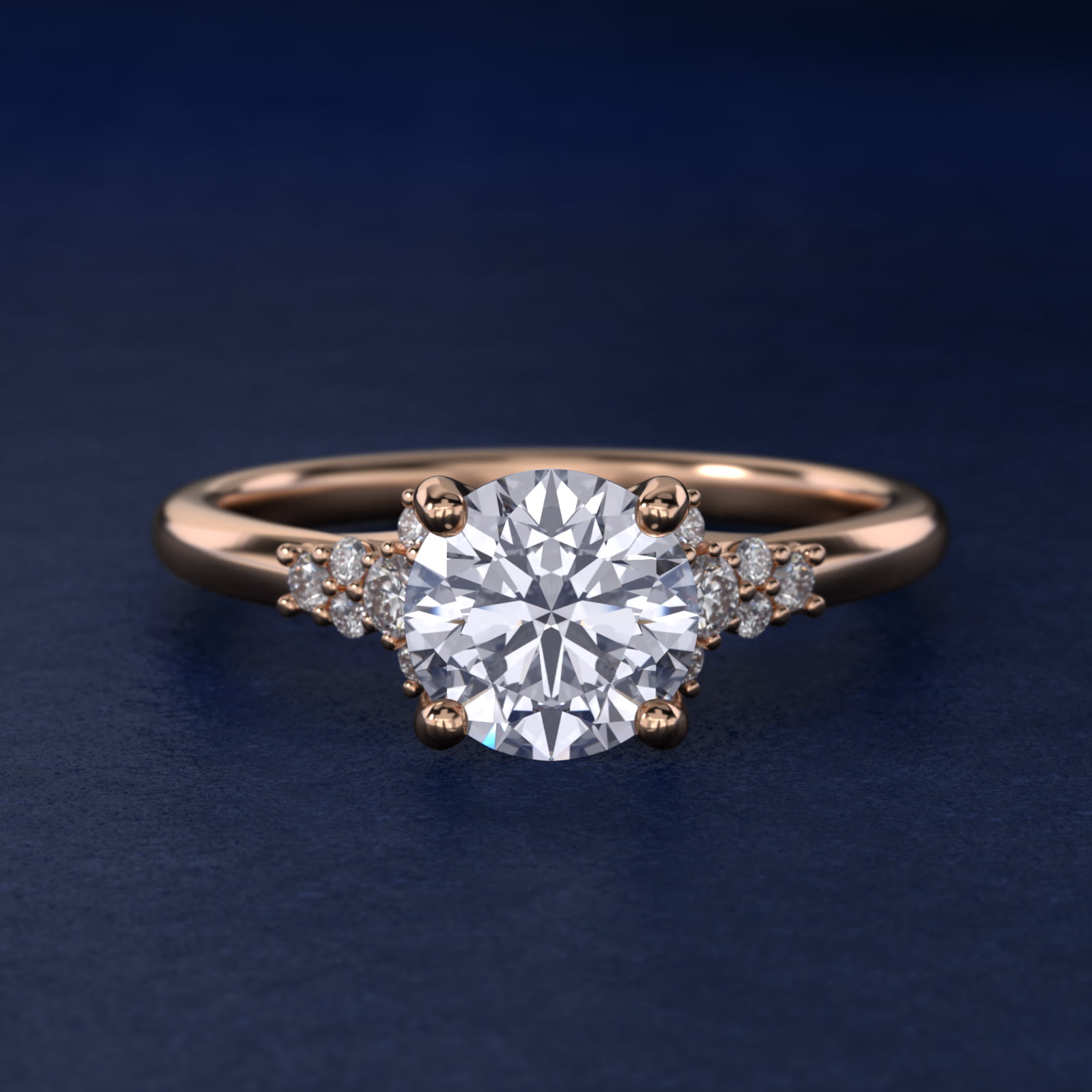 Petite Constellations Diamond Engagement Ring in 18k Rose Gold (1/8 ct. tw.)