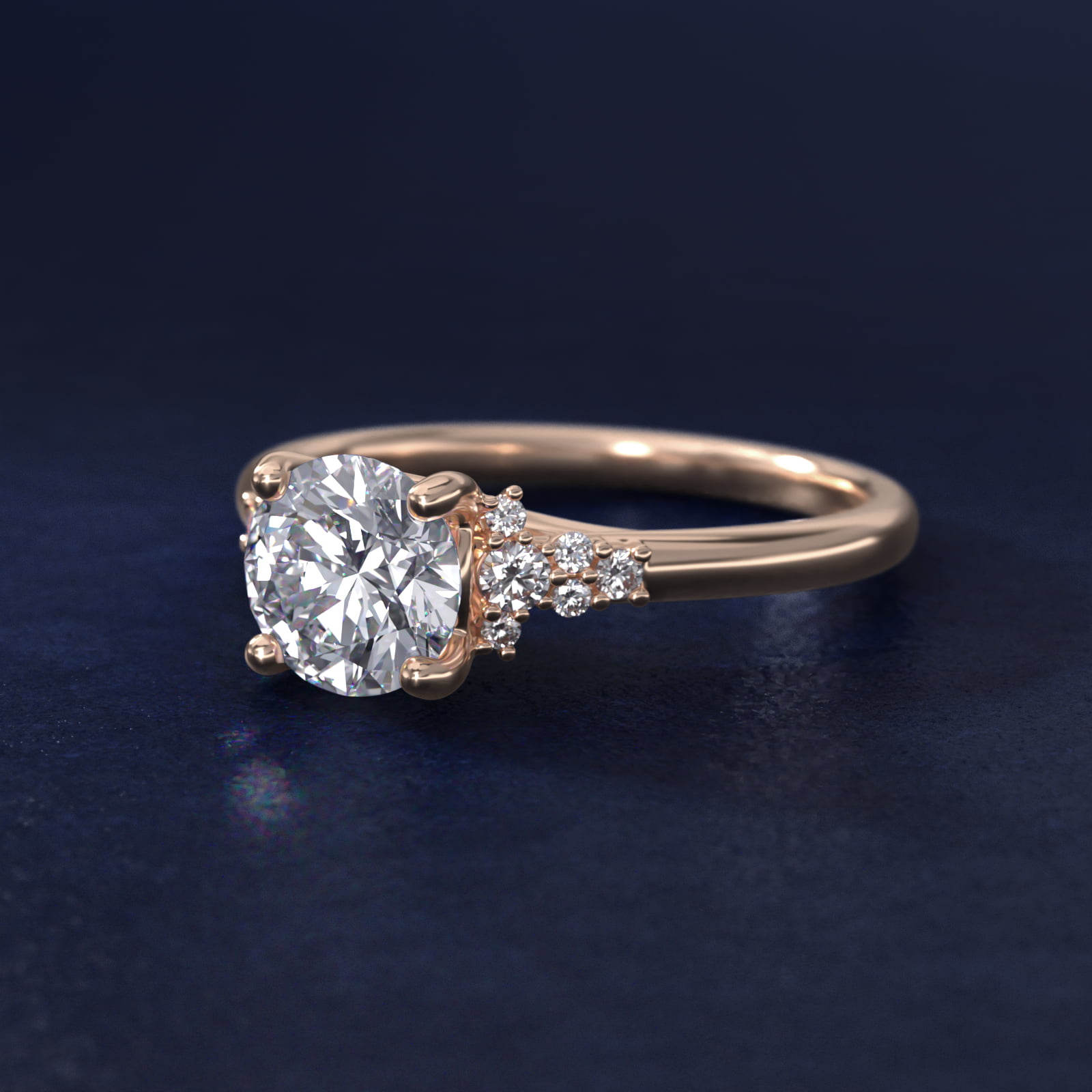 Petite Constellations Diamond Engagement Ring in 14k Rose Gold (1/8 ct. tw.)