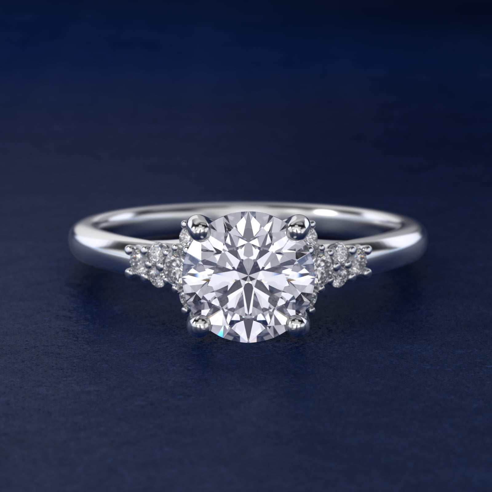 Petite Constellations Diamond Engagement Ring in 18k White Gold (1/8 ct. tw.)