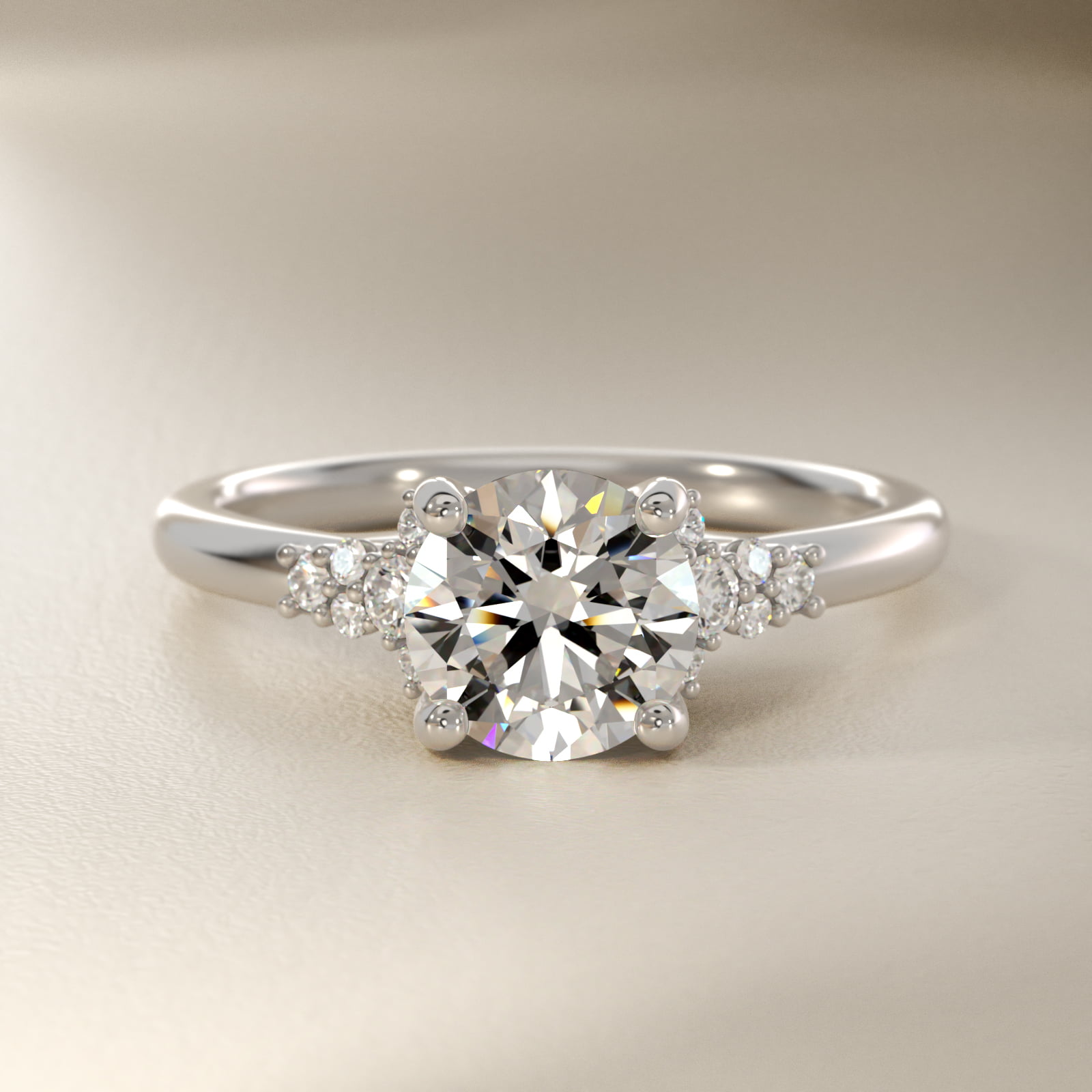 Petite Constellations Diamond Engagement Ring in Platinum (1/8 ct. tw.)