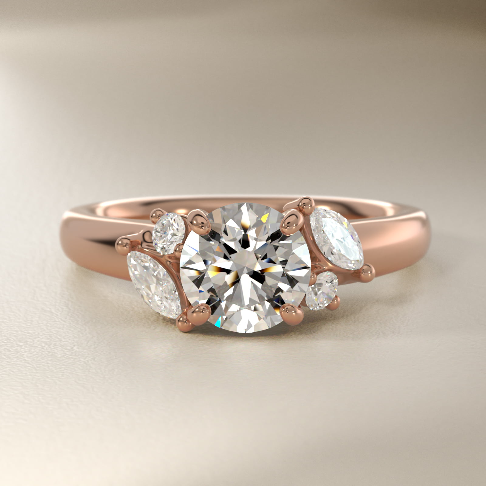 J'adore Le Jardin Diamond Engagement Ring in 14k Rose Gold (1/5 ct. tw.)