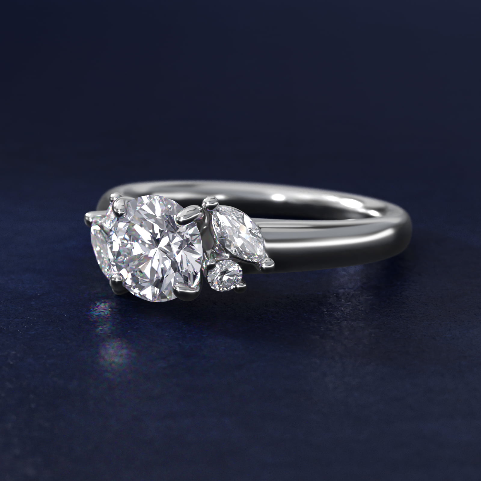 J'adore Le Jardin Diamond Engagement Ring in 18k White Gold (1/5 ct. tw.)