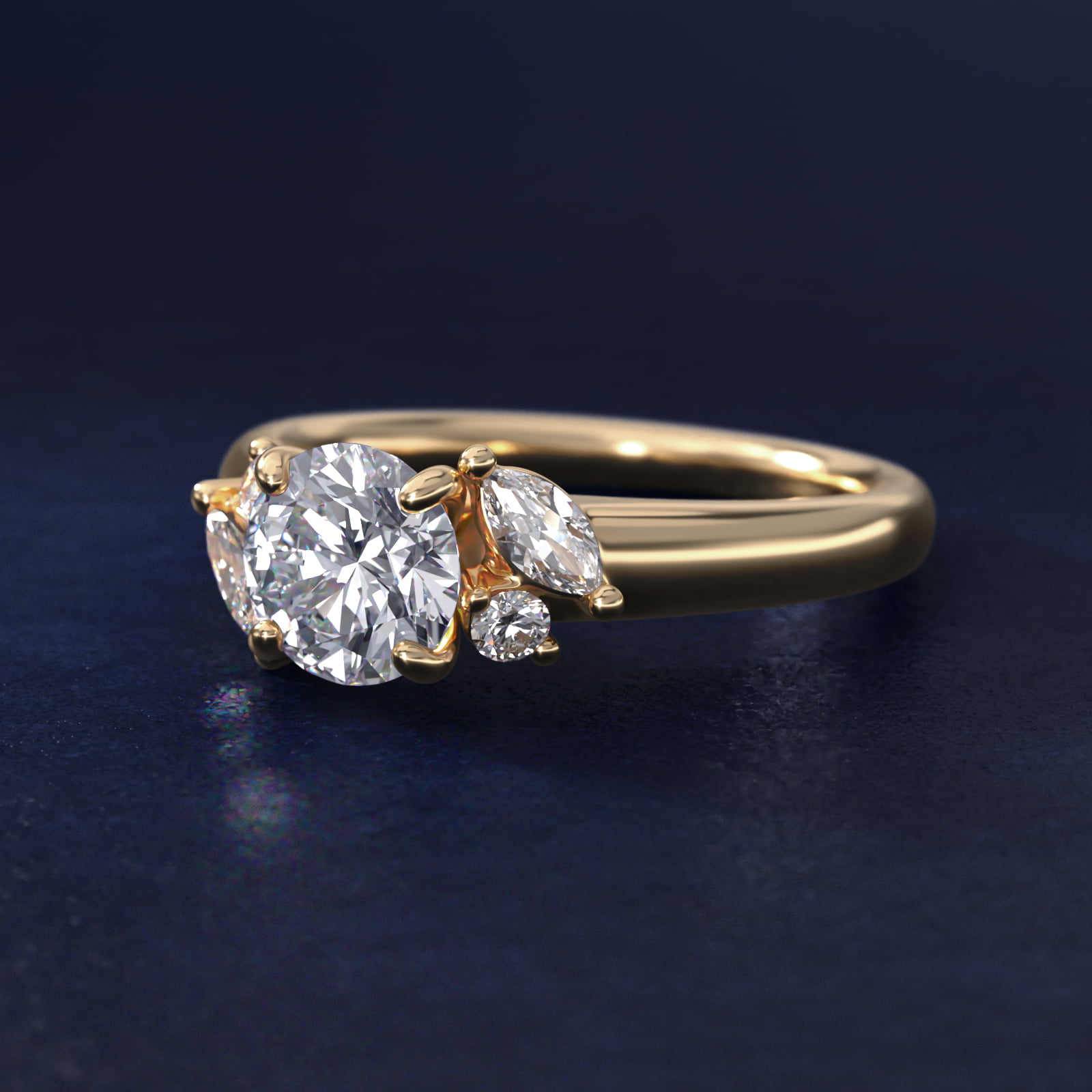J'adore Le Jardin Diamond Engagement Ring in 14k Yellow Gold (1/5 ct. tw.)