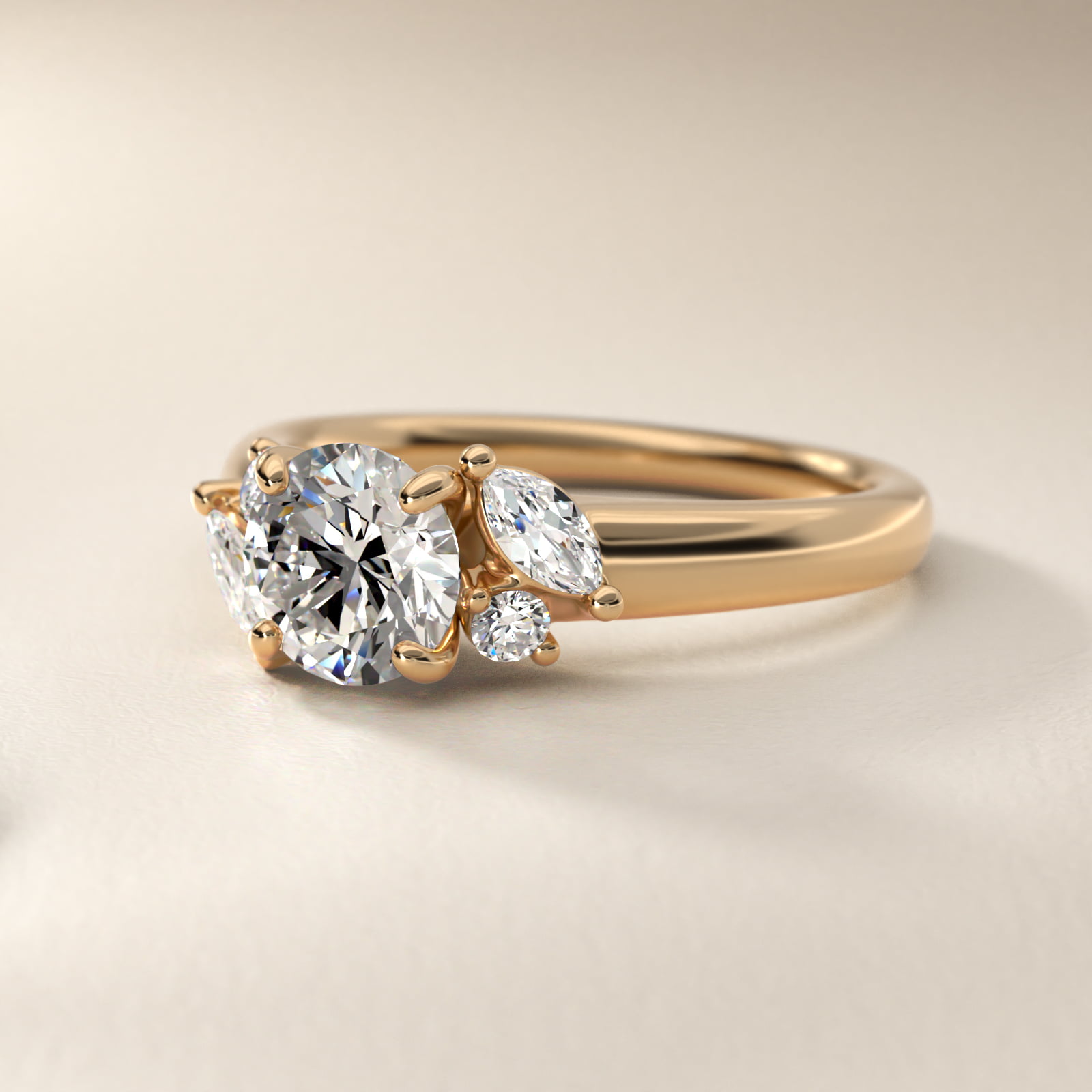 J'adore Le Jardin Diamond Engagement Ring in 18k Yellow Gold (1/5 ct. tw.)