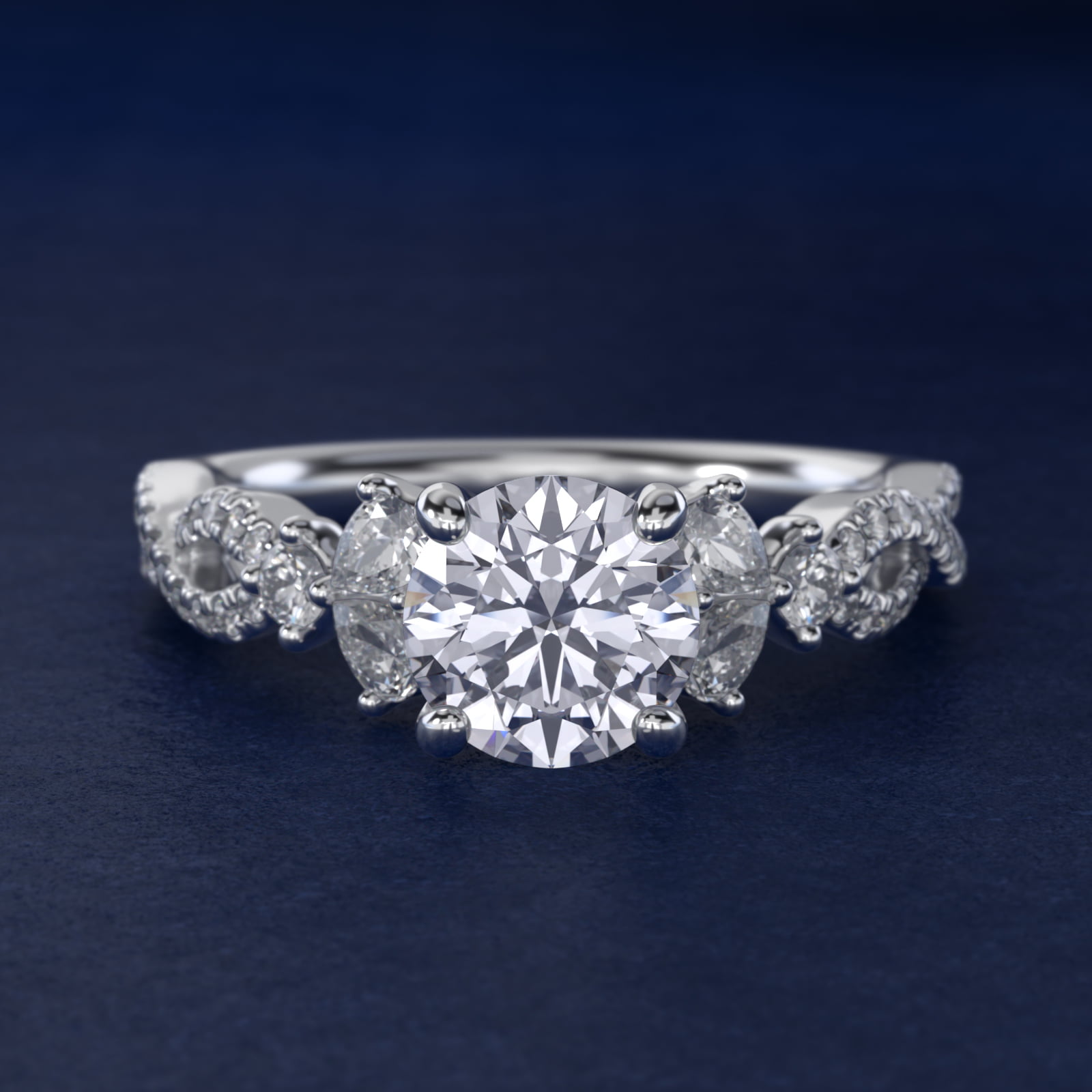 Romantic Twist Diamond Pear Accent Engagement Ring in Platinum (1/4 ct. tw.)