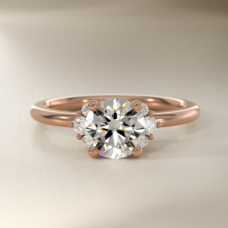 Demi Cluster Round Diamond Engagement Ring in 14k Rose Gold