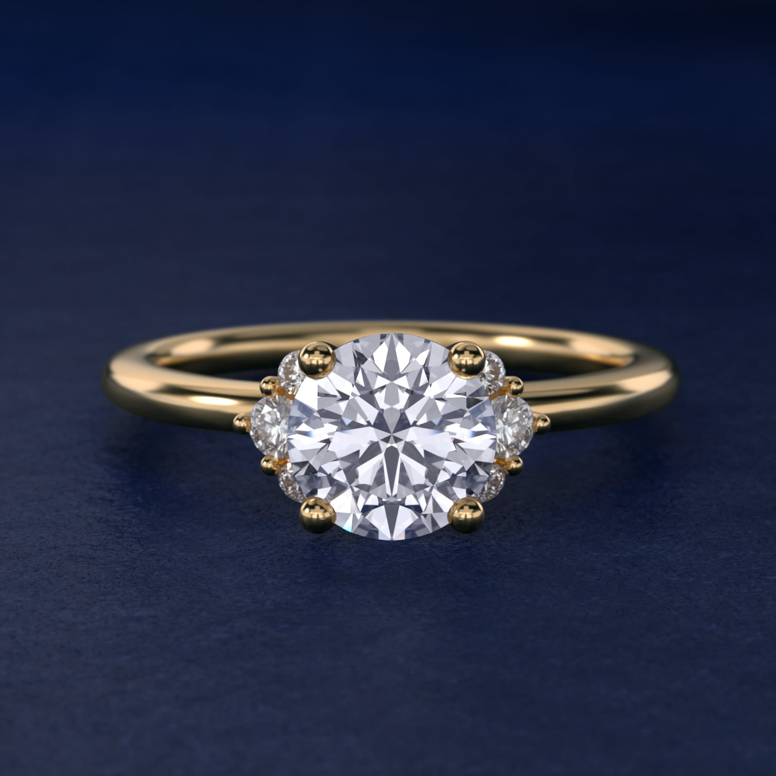 Demi Cluster Round Diamond Engagement Ring in 18k Yellow Gold