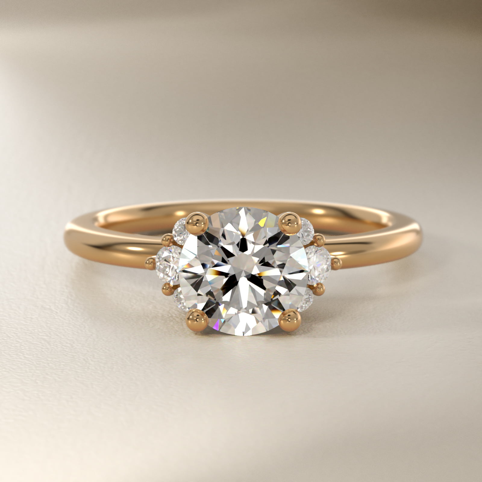 Demi Cluster Round Diamond Engagement Ring in 14k Yellow Gold