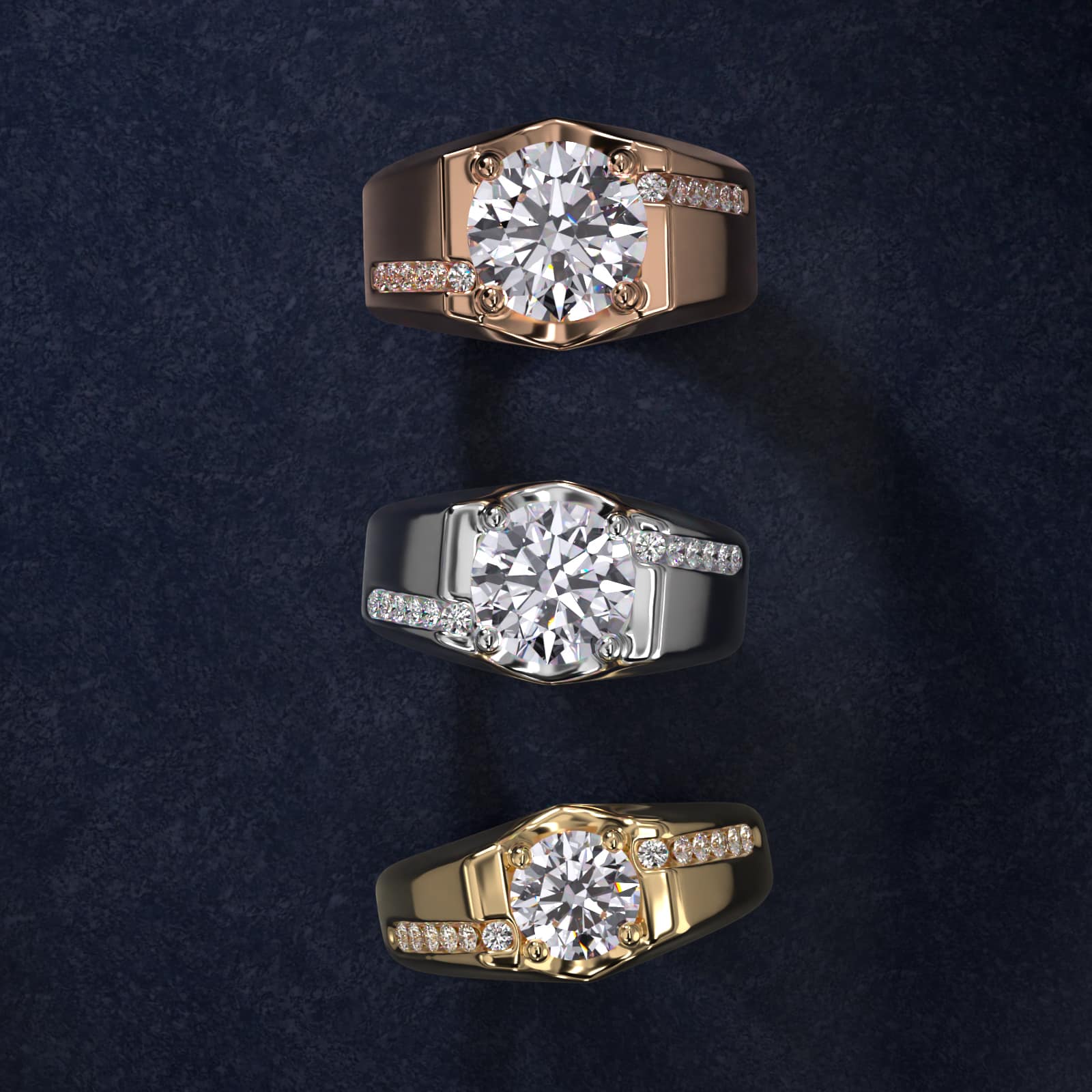 Men's Bypass Channel Diamond Engagement Ring in 14k White Gold (1/4 ct. tw.)