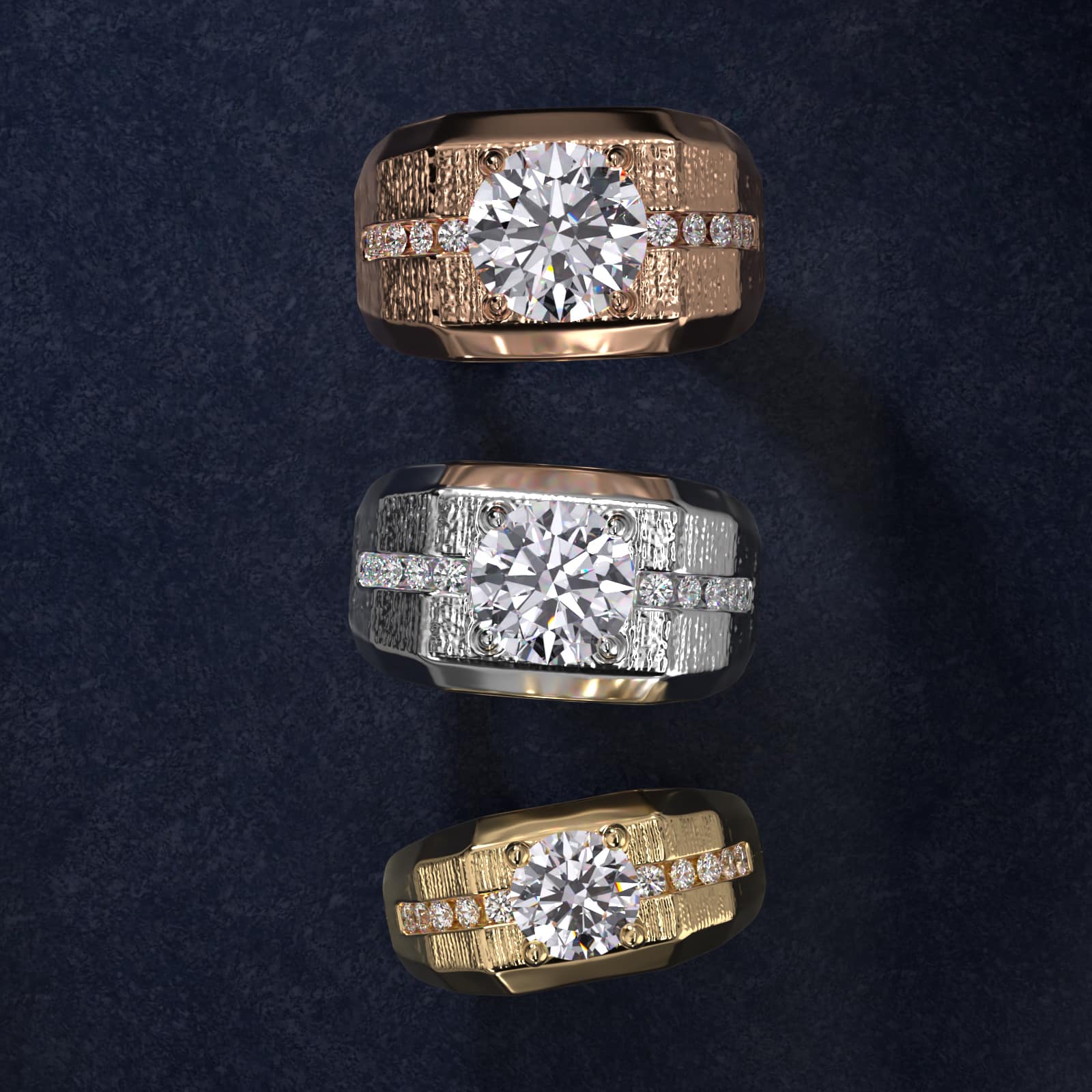 Men's Brushed Finish Diamond Channel Engagement Ring in Platinum (1/4 ct. tw.)