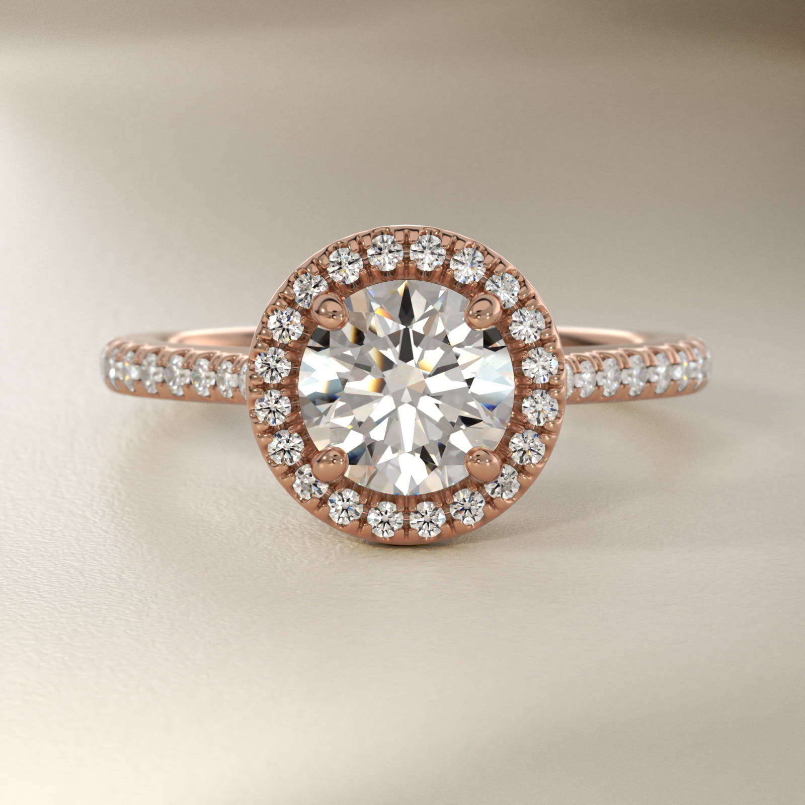 Floating Halo Diamond Engagement Ring in 14k White and Rose Gold (1/3 ct. tw.)
