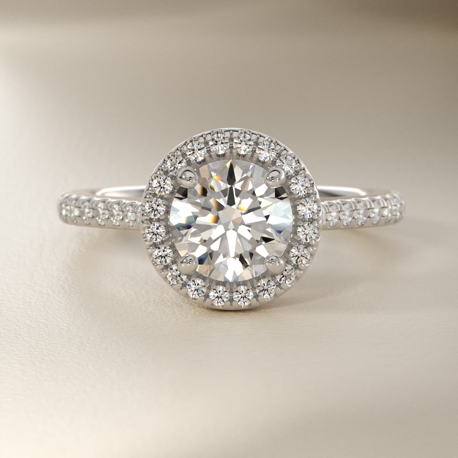 Floating Halo Diamond Engagement Ring in 14k White Gold (1/3 ct. tw.)