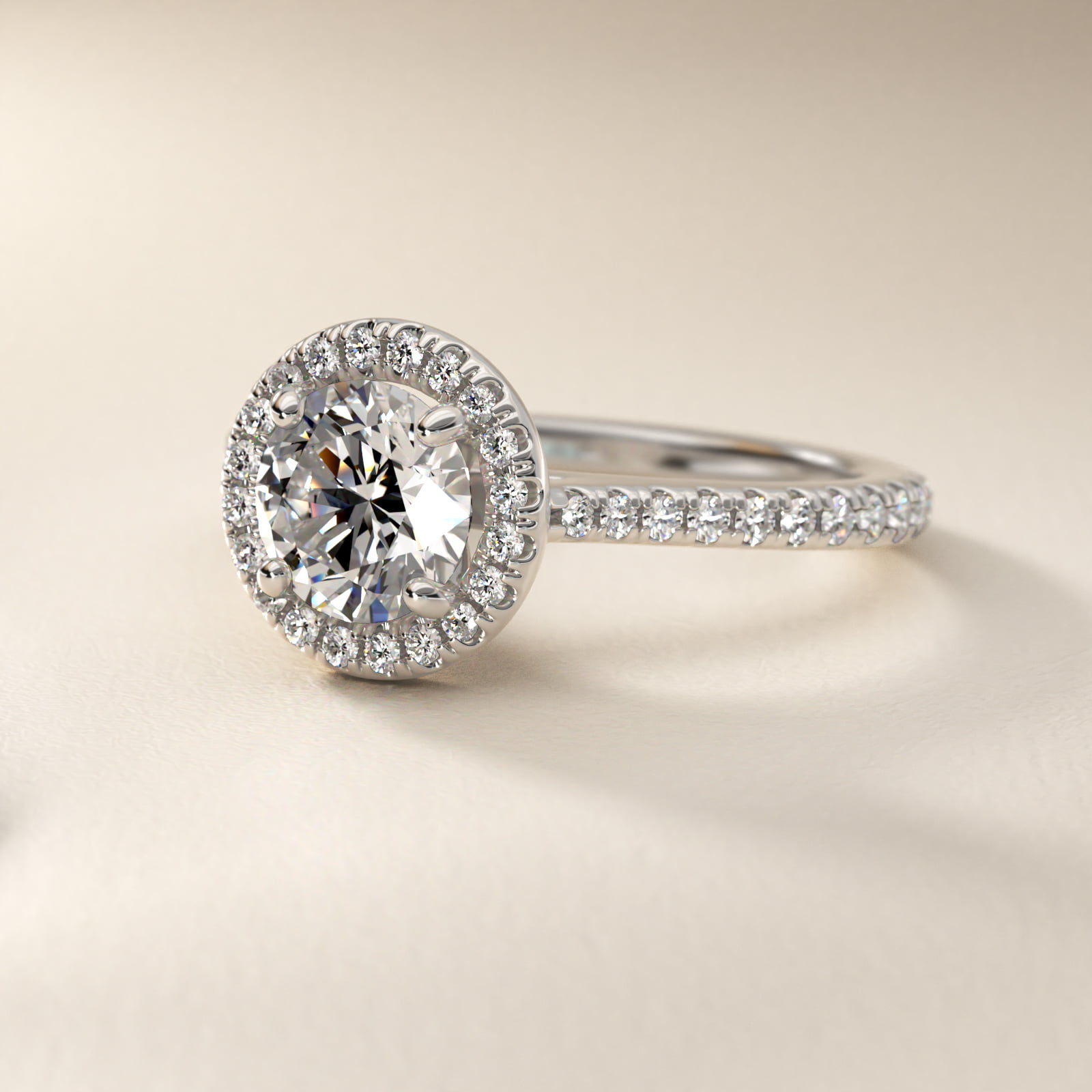 Floating Halo Diamond Engagement Ring in Platinum (1/3 ct. tw.)