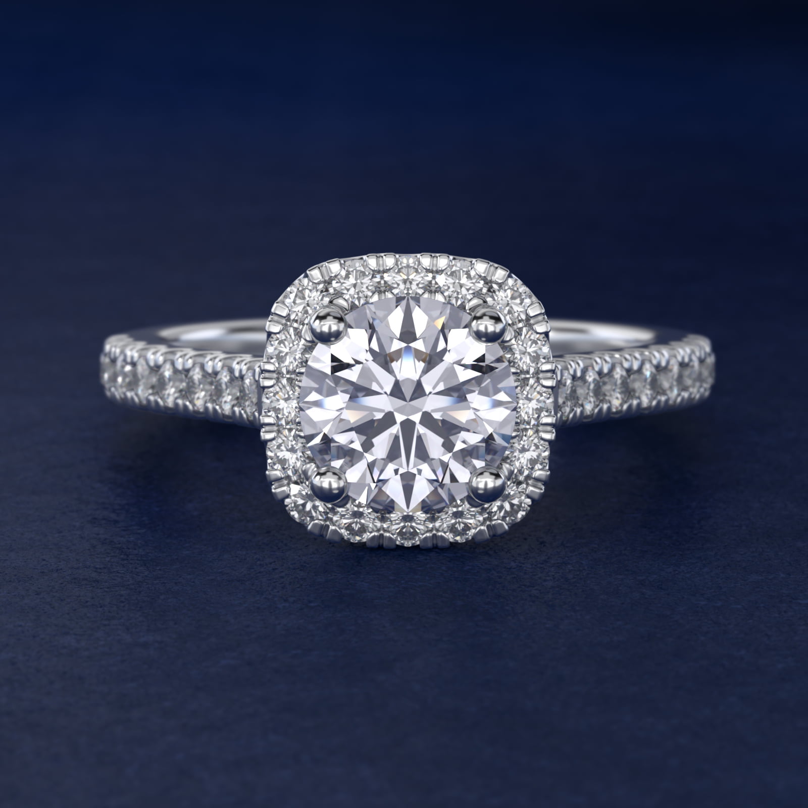 Cushion Halo Diamond Engagement Ring in Platinum (1/3 ct. tw.)