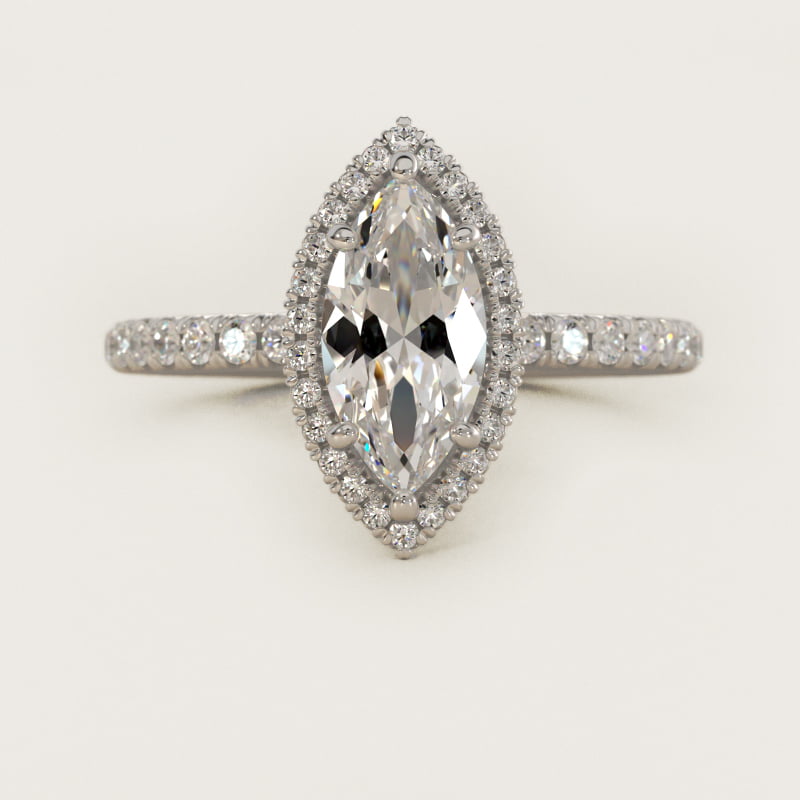 Blue Nile Studio Heiress Halo Diamond Engagement Ring in Platinum (3/8 ct. tw.)