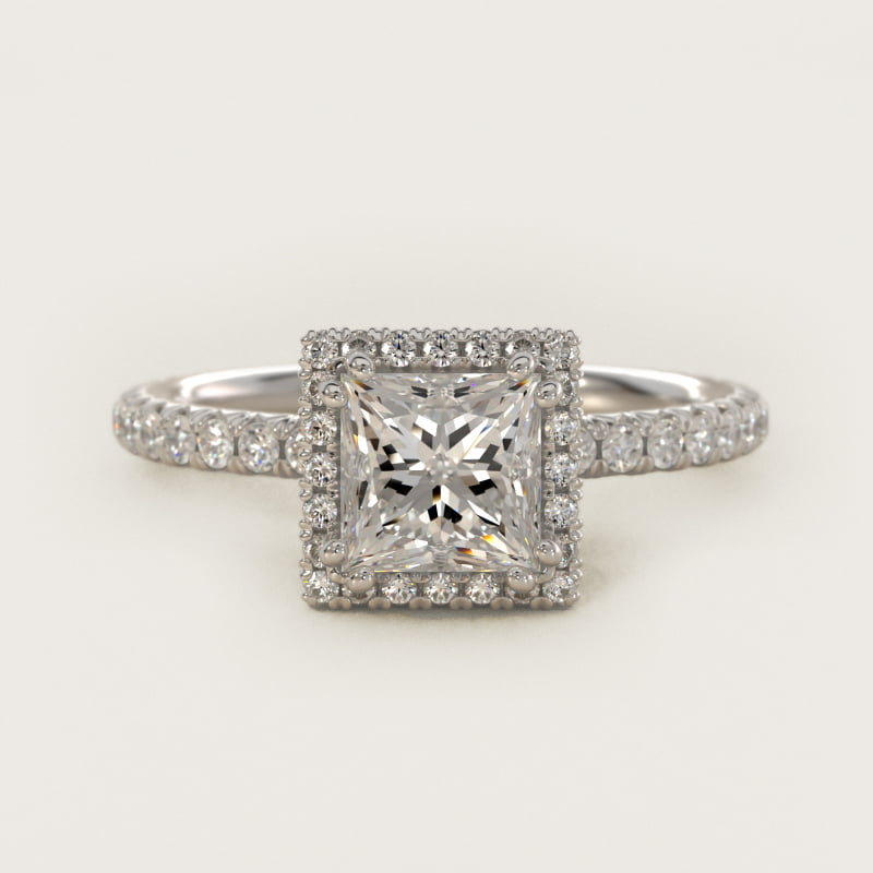 Blue Nile Studio Heiress Halo Diamond Engagement Ring in Platinum (3/8 ct. tw.)