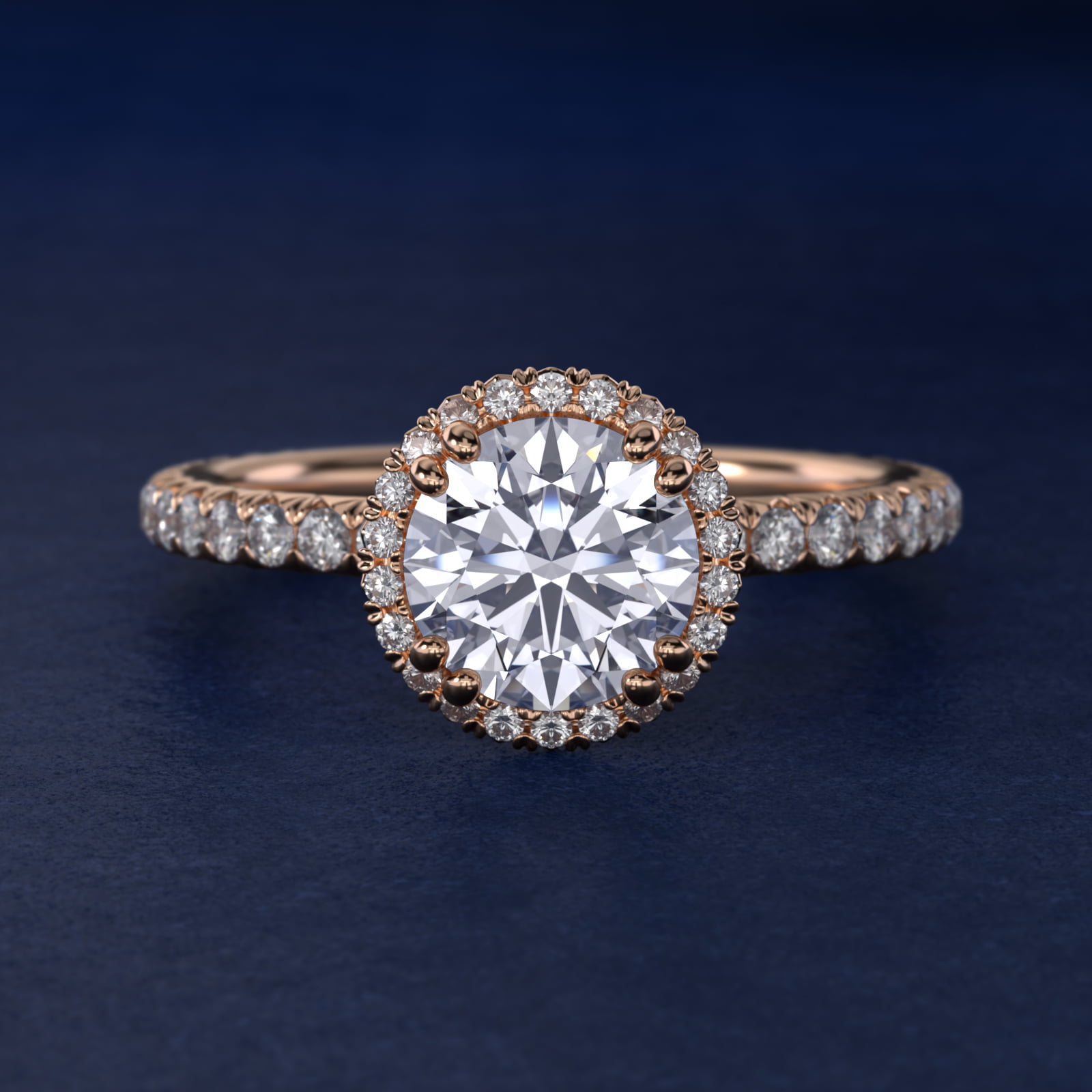 Blue Nile Studio Heiress Halo Diamond Engagement Ring in 18k Rose Gold (3/8 ct. tw.)