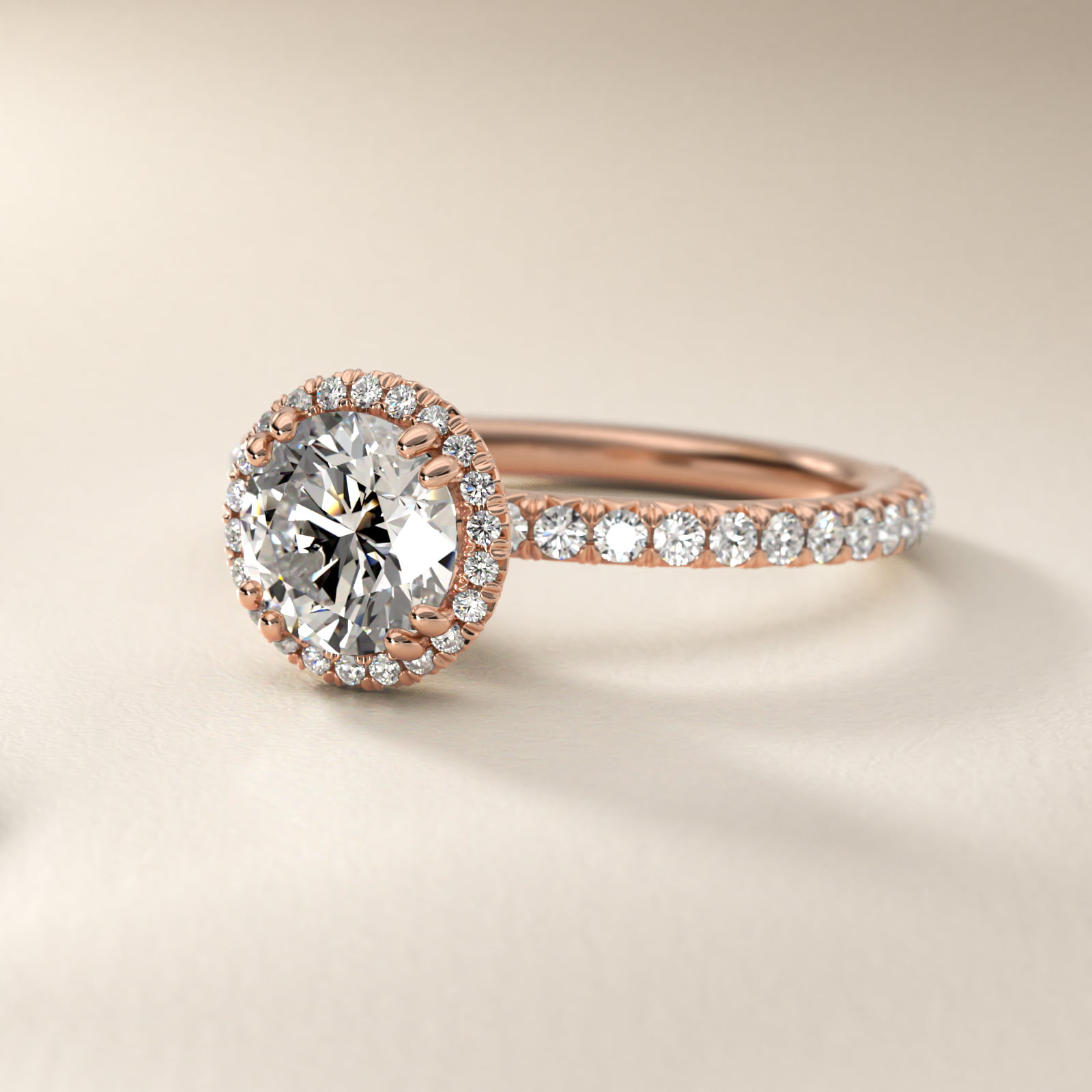 Blue Nile Studio Heiress Halo Diamond Engagement Ring in 14k Rose Gold