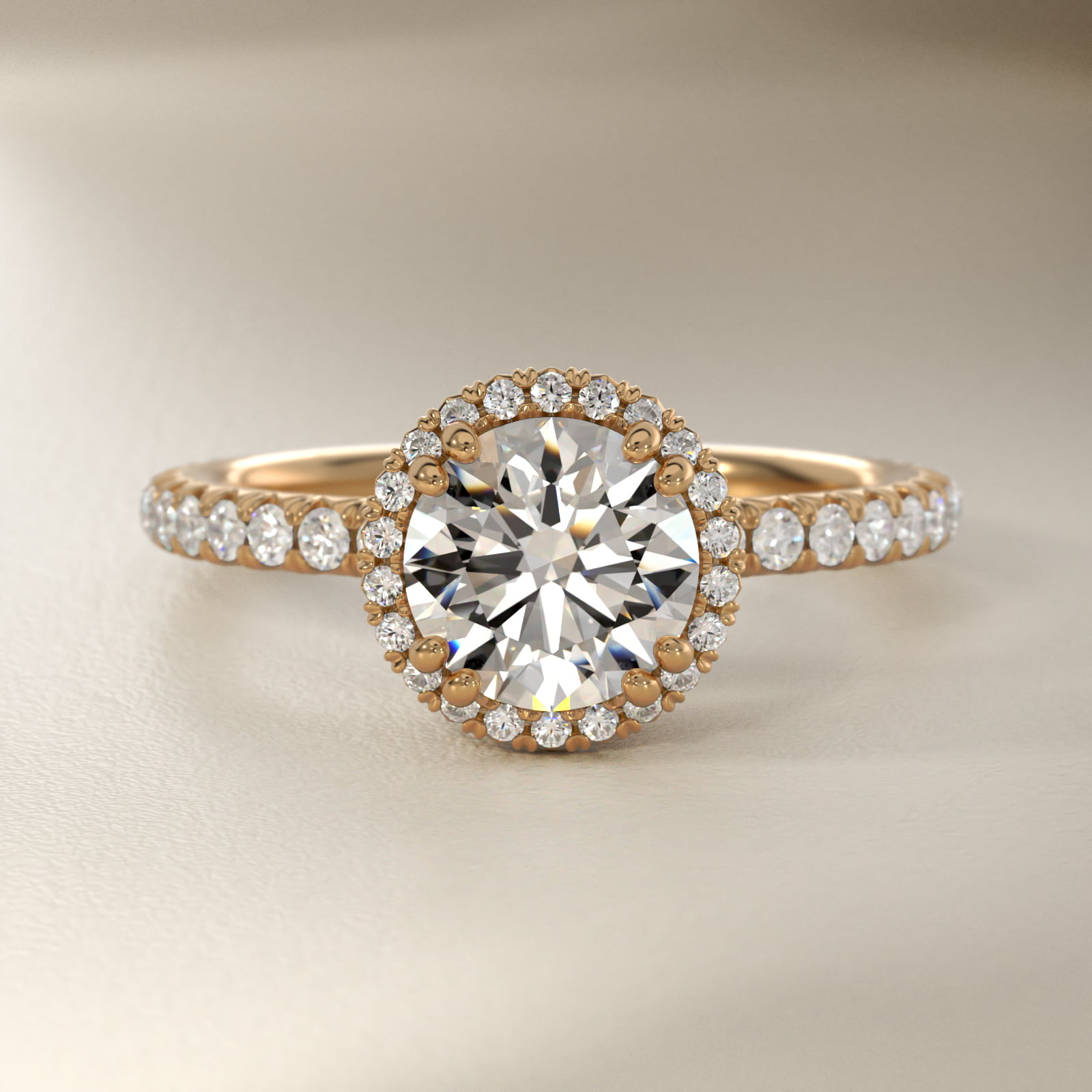 Blue Nile Studio Heiress Halo Diamond Engagement Ring in 18k Yellow Gold